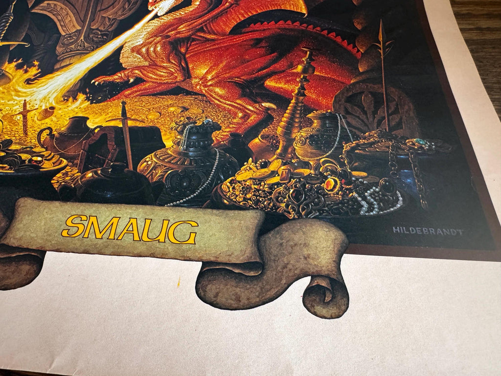 Smaug Fantasy Art Print by Hildebrandt | 1977 Calendar Page