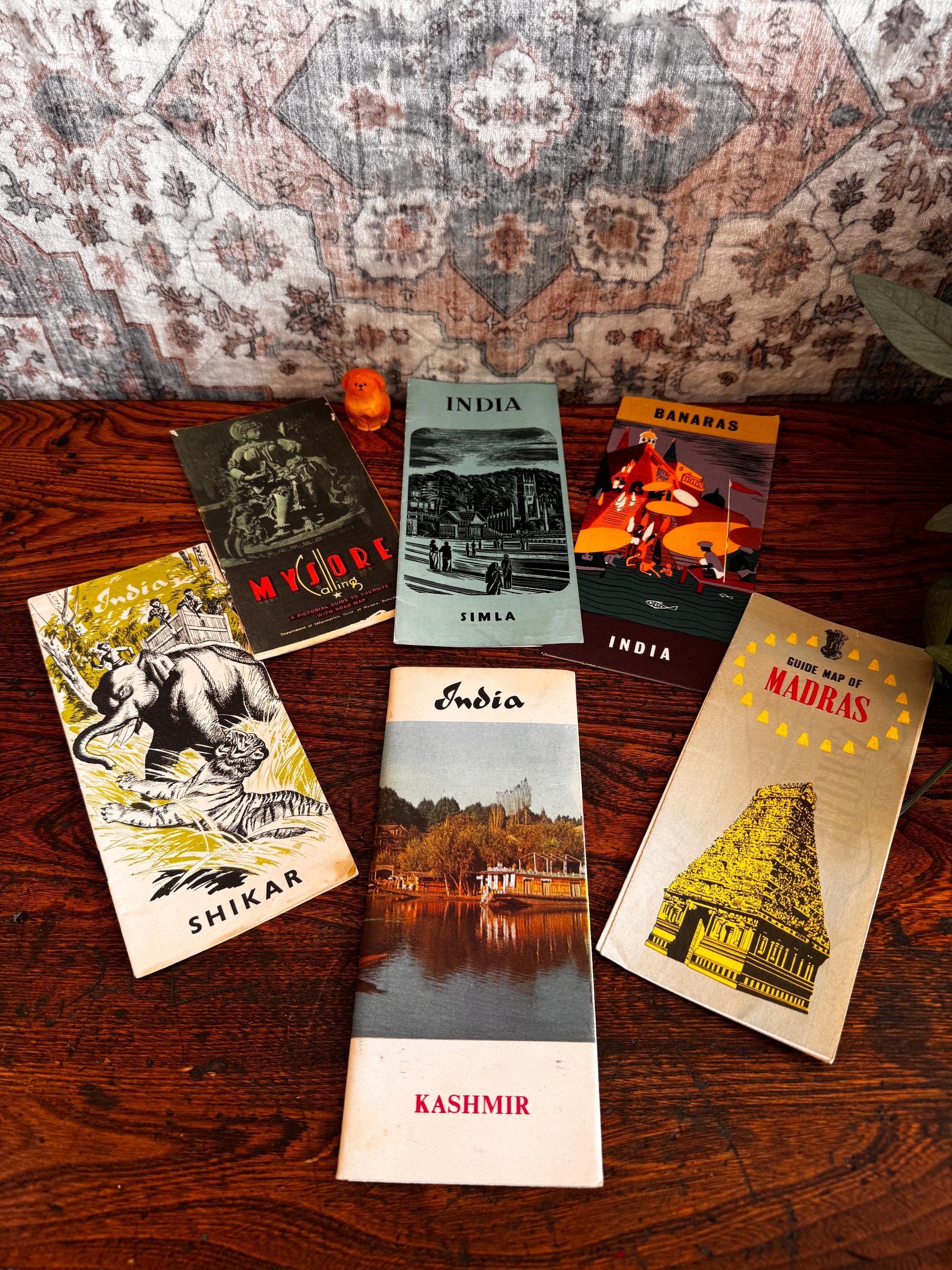 Lot of 6 Vintage Travel Brochures and Maps of India