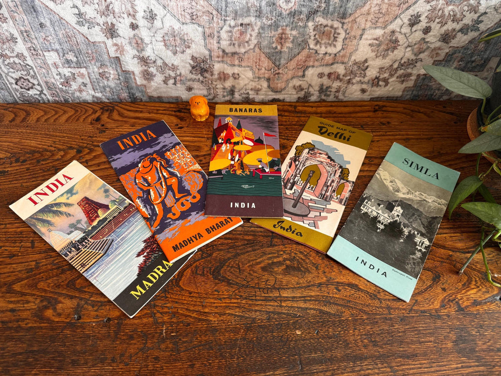 Lot of 5 Vintage Indian Travel Brochures and Maps