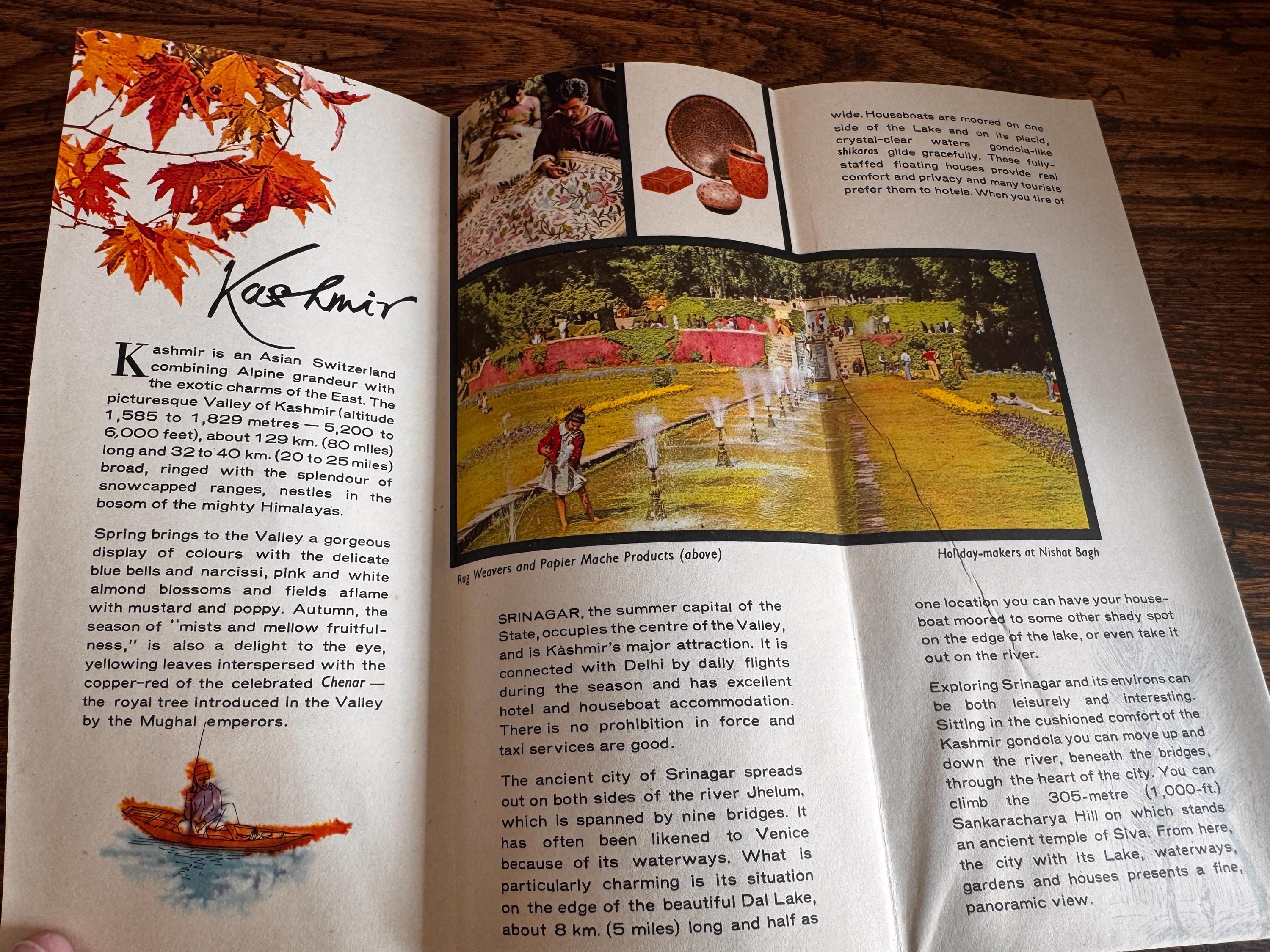 Lot of 5 Vintage India Travel Brochures and Maps