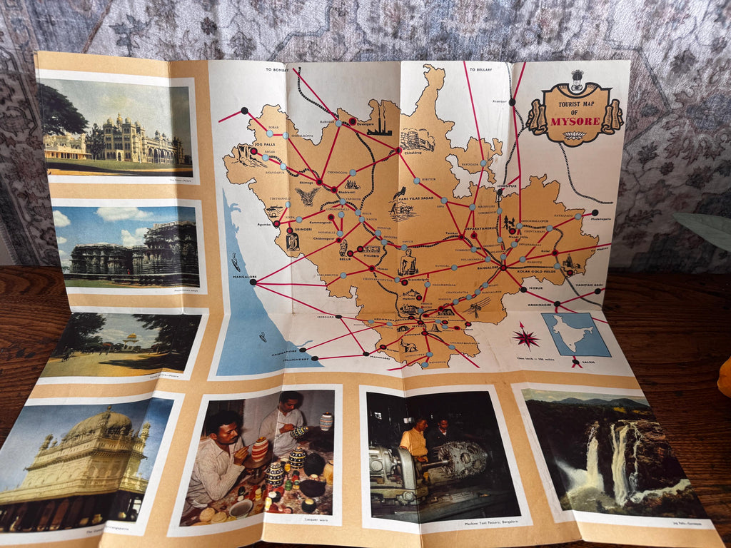 Lot of 5 Vintage India Travel Brochures and Maps