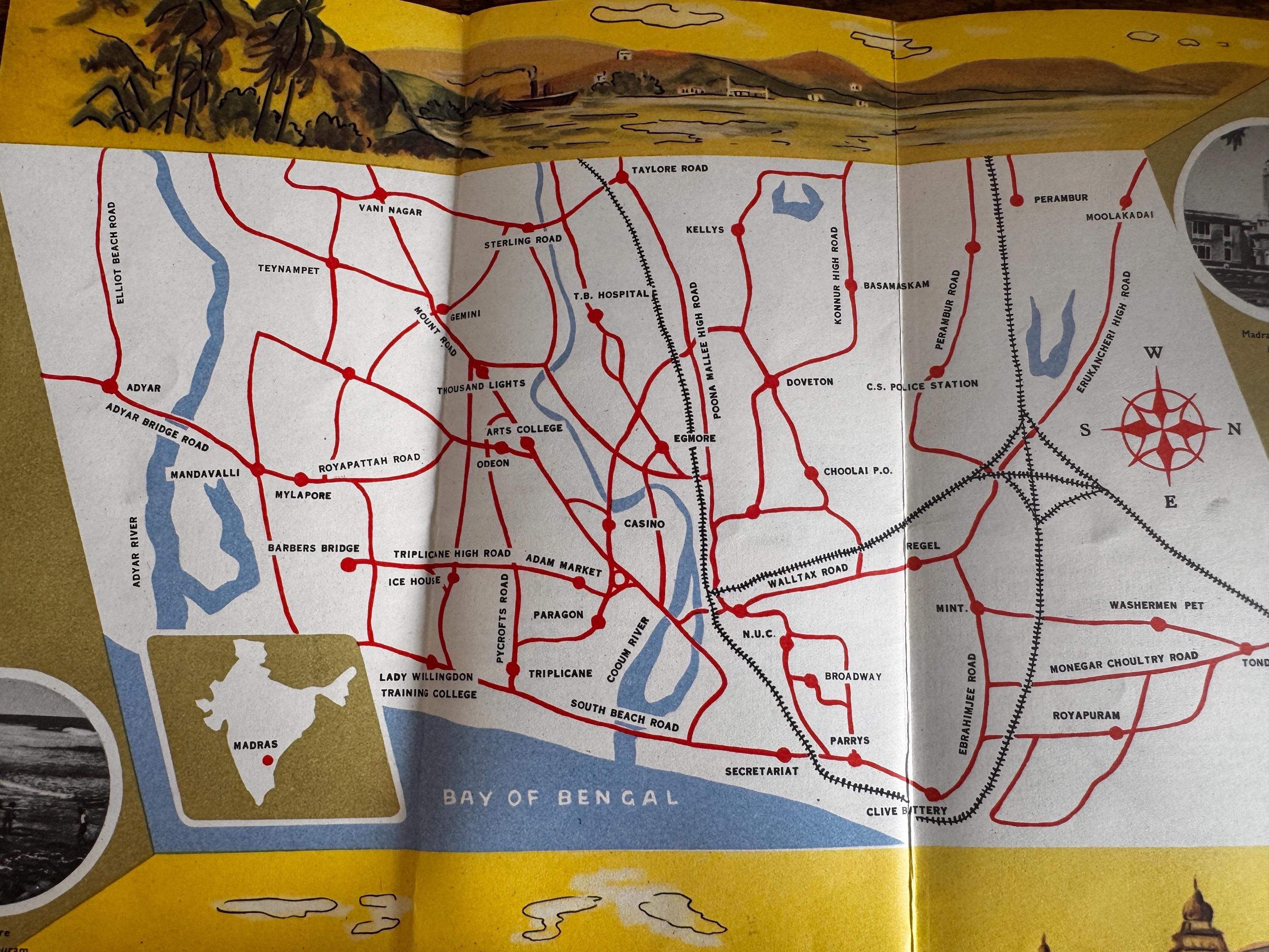 Lot of 5 Vintage India Travel Brochures and Maps