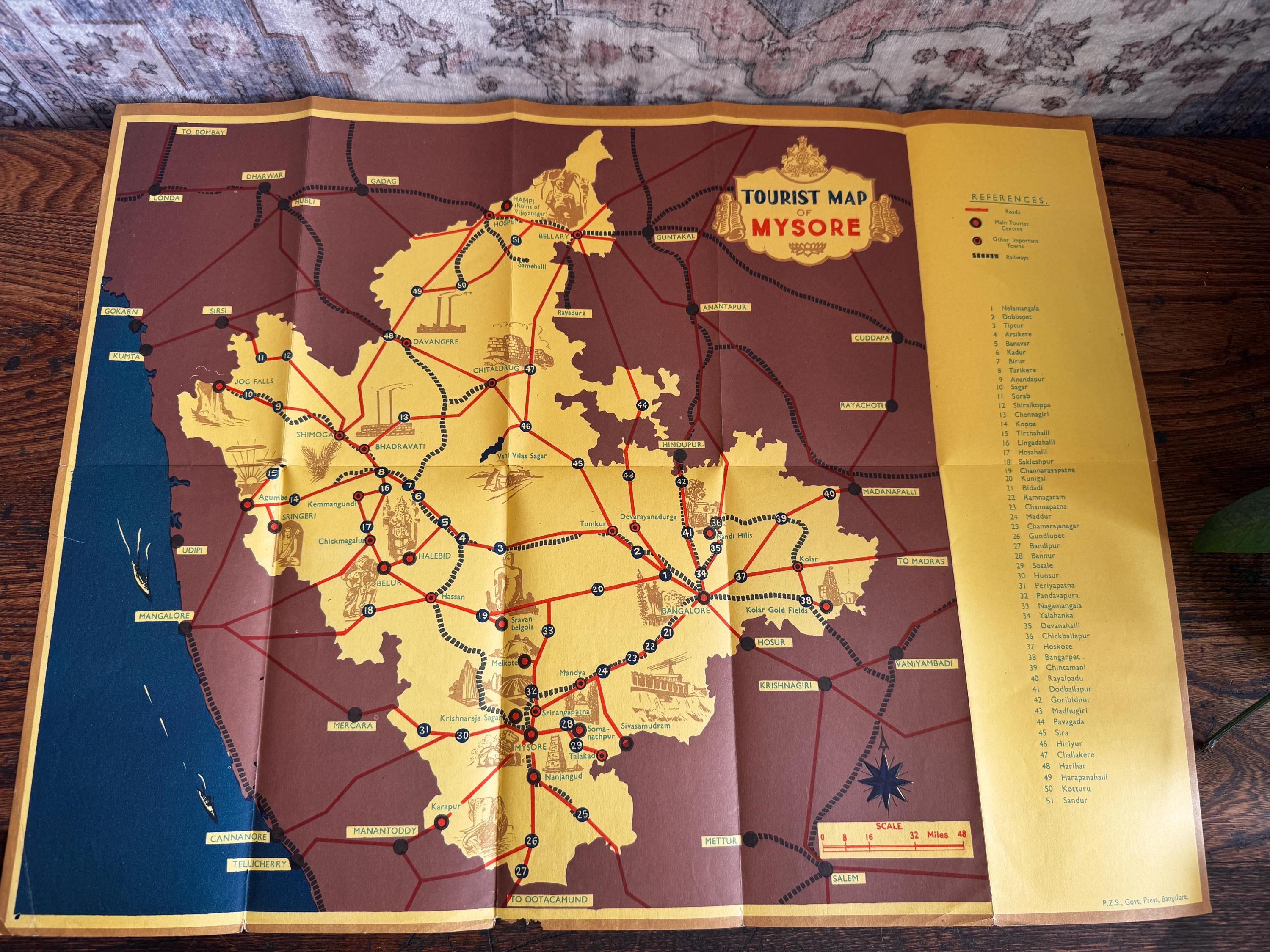 Lot of 6 Vintage Travel Brochures and Maps of India