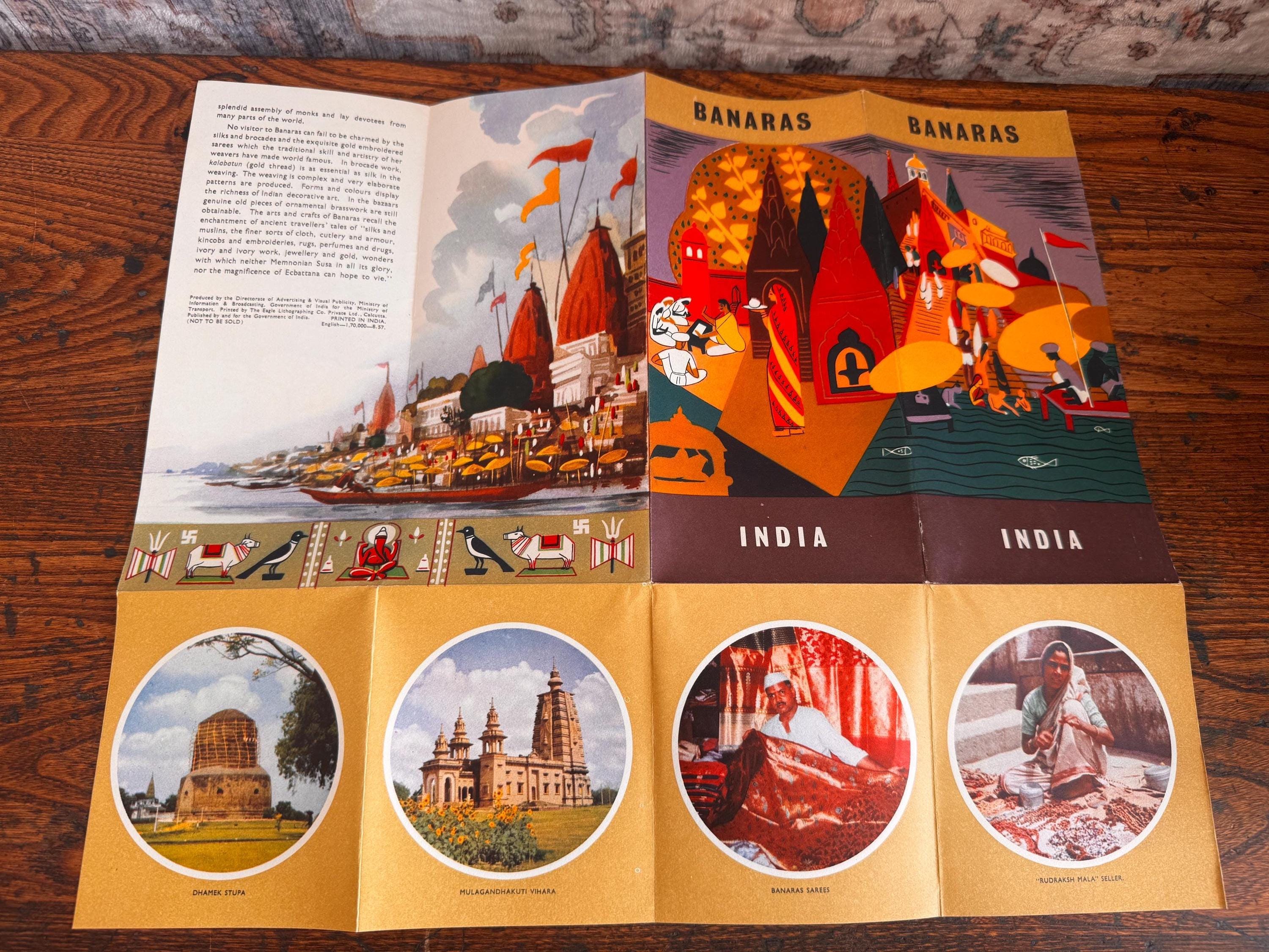 Lot of 5 Vintage Indian Travel Brochures and Maps