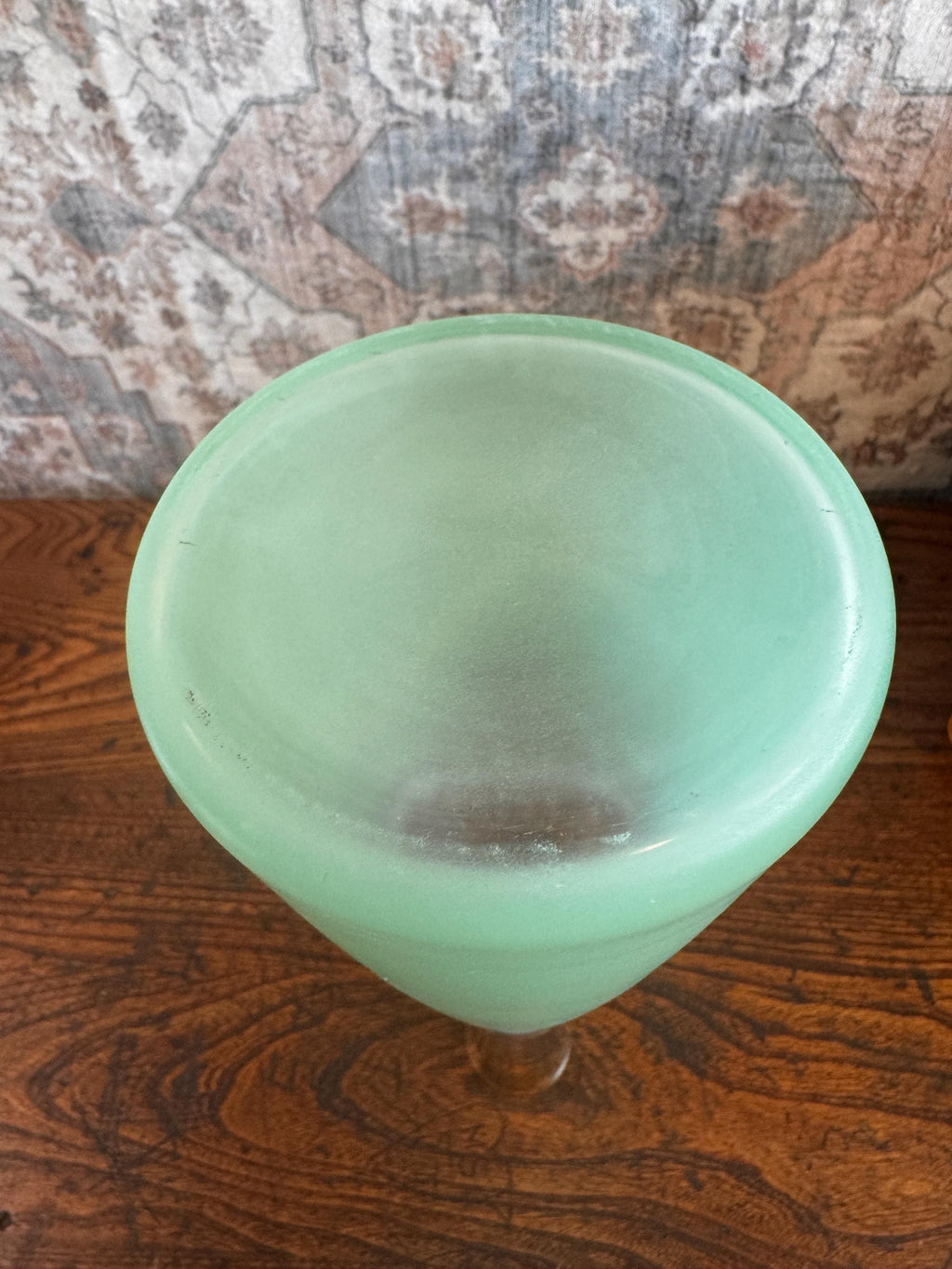 Blendo 1960s Frosted Glass Carafe with Gold Rim