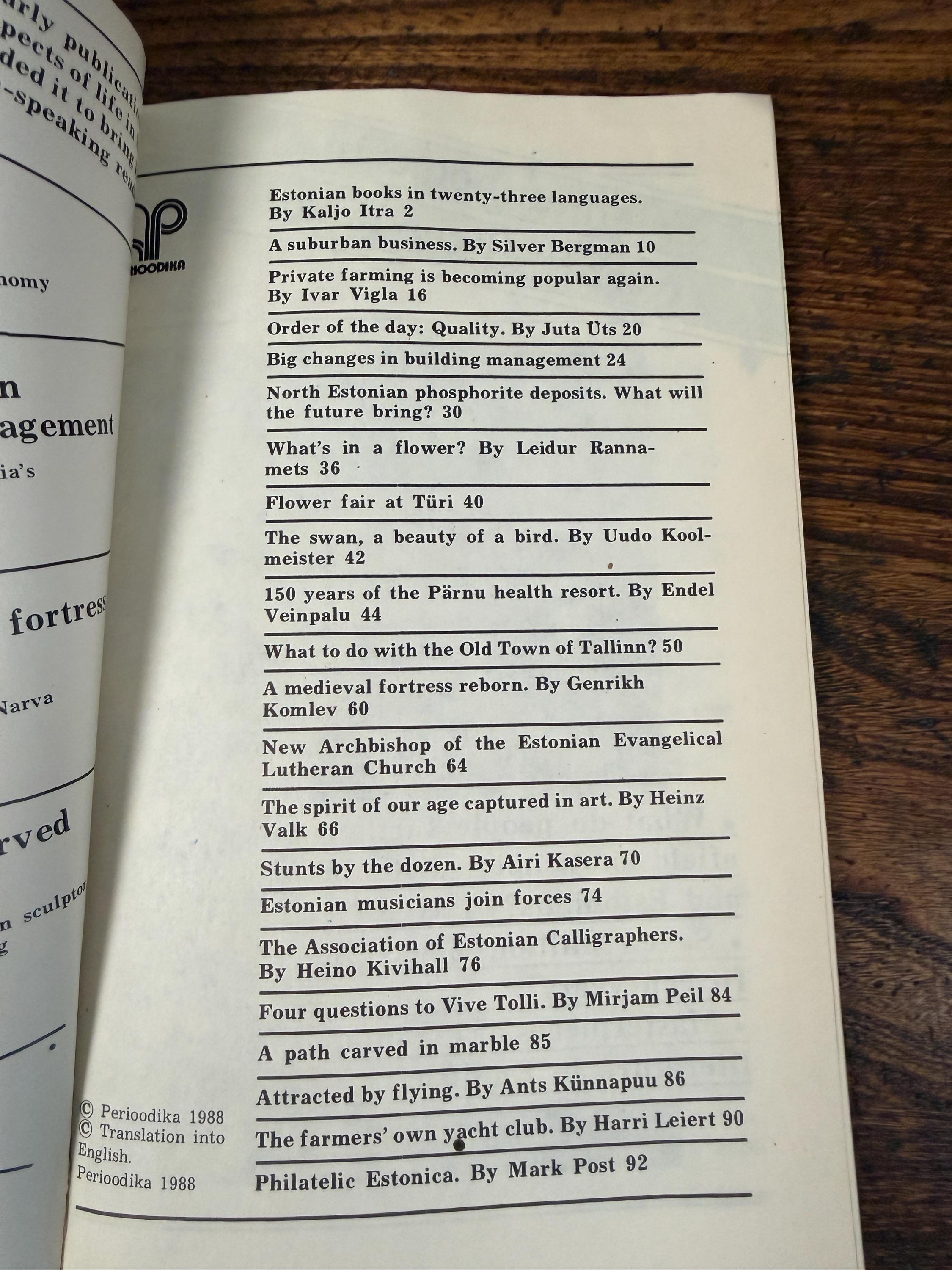Estonian Panorama by Periodika | 1988 Paperback