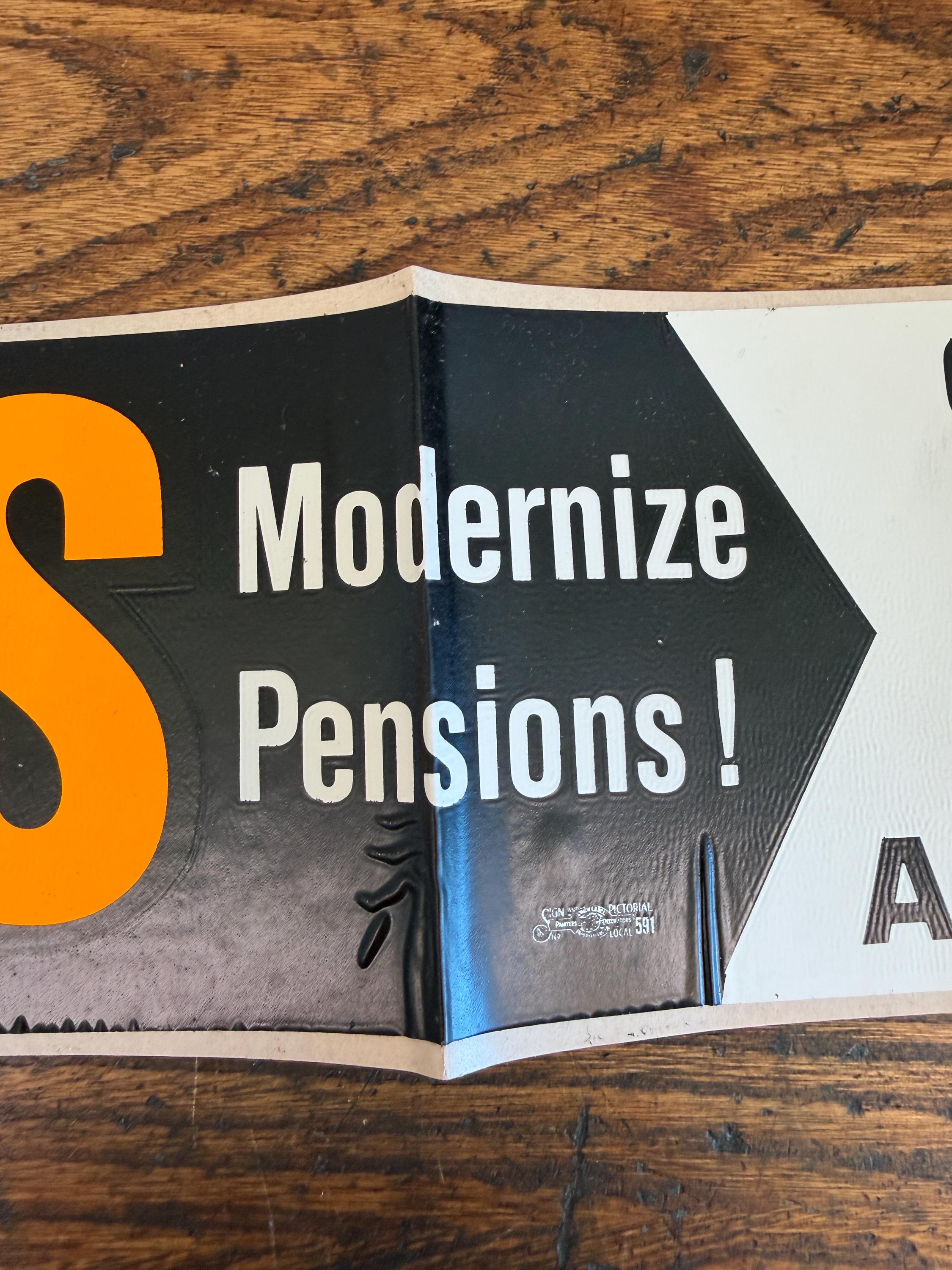 YES Modernize Pensions! Charter Amendment A Vintage Bumper Sticker