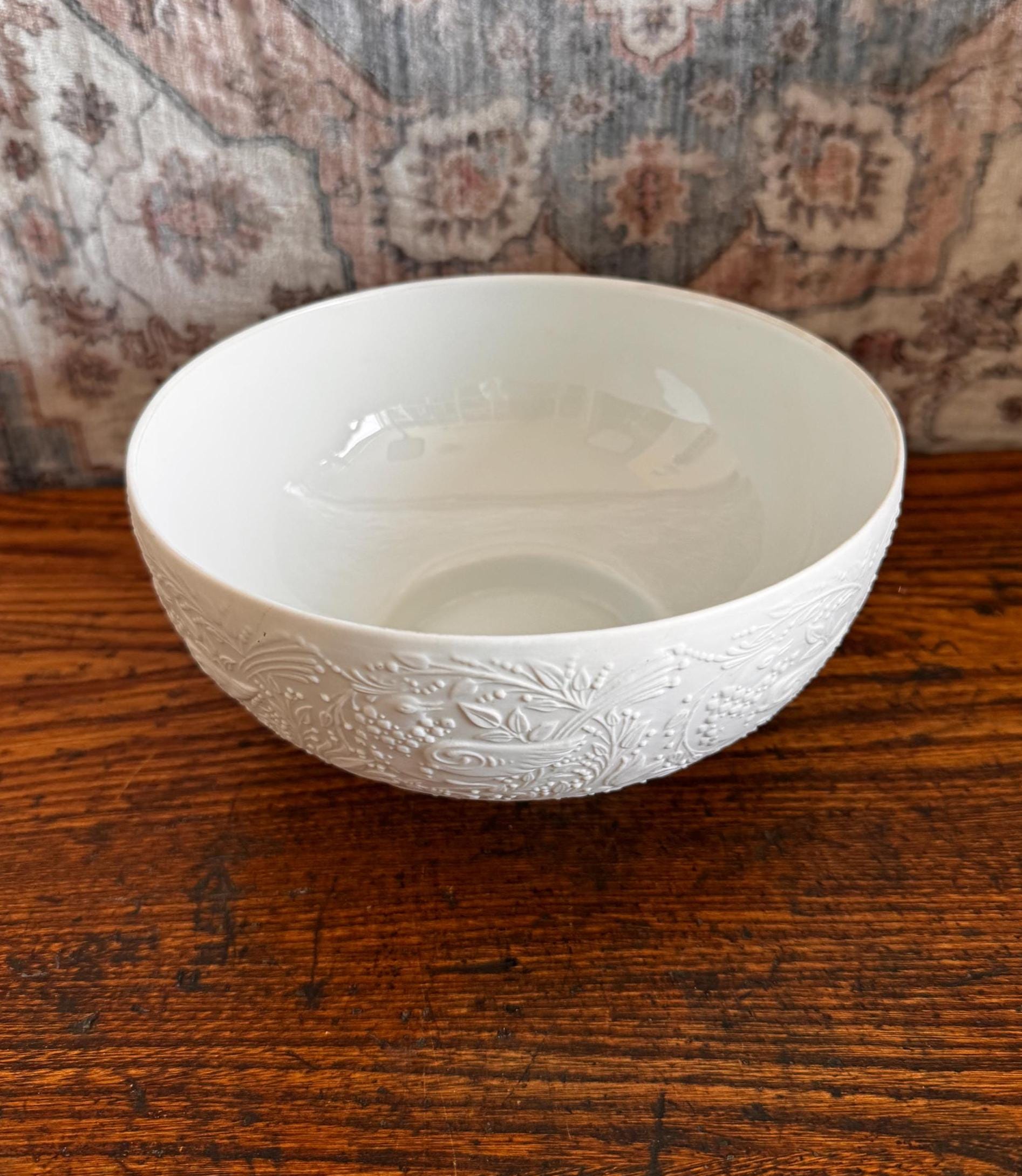 Vintage Rosenthal Bjorn Wiinblad White Porcelain Fantasy Pedestal Bowl