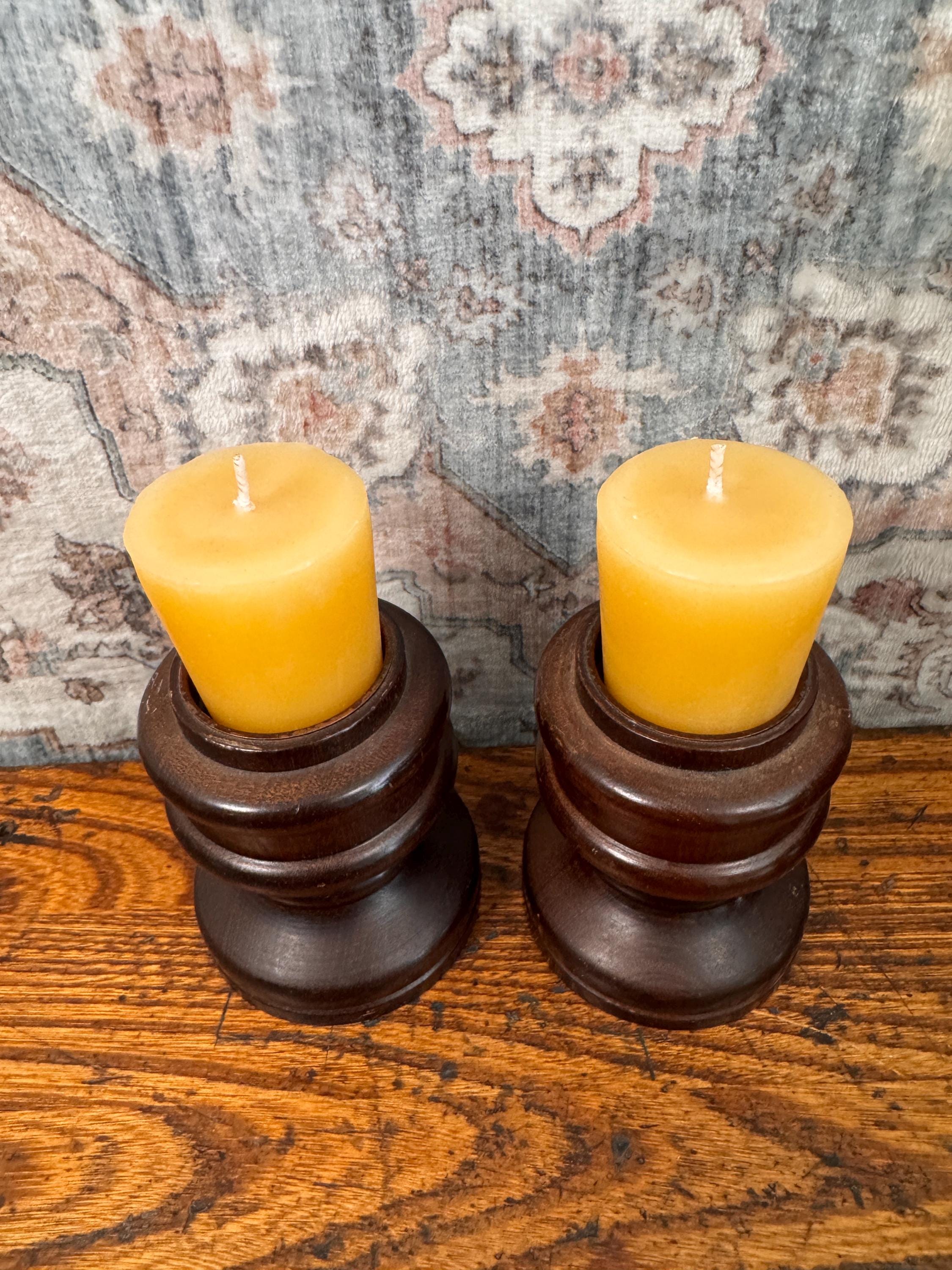 Vintage Turned Wood Votive Candle Holder