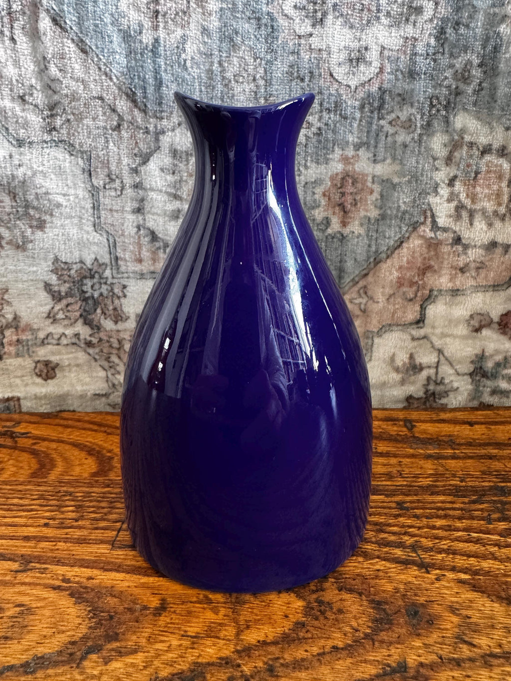 Vintage Porsgrund Norway Cunard Blue Porcelain Commemorative Vase