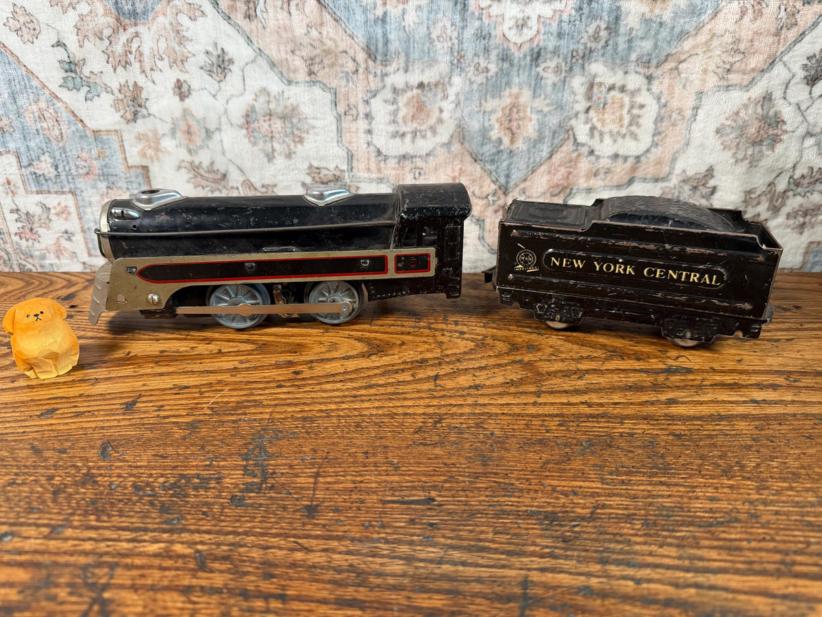 Vintage Marx Marlines Electric Train | New York Central Tin Locomotive and Tender | O Gauge