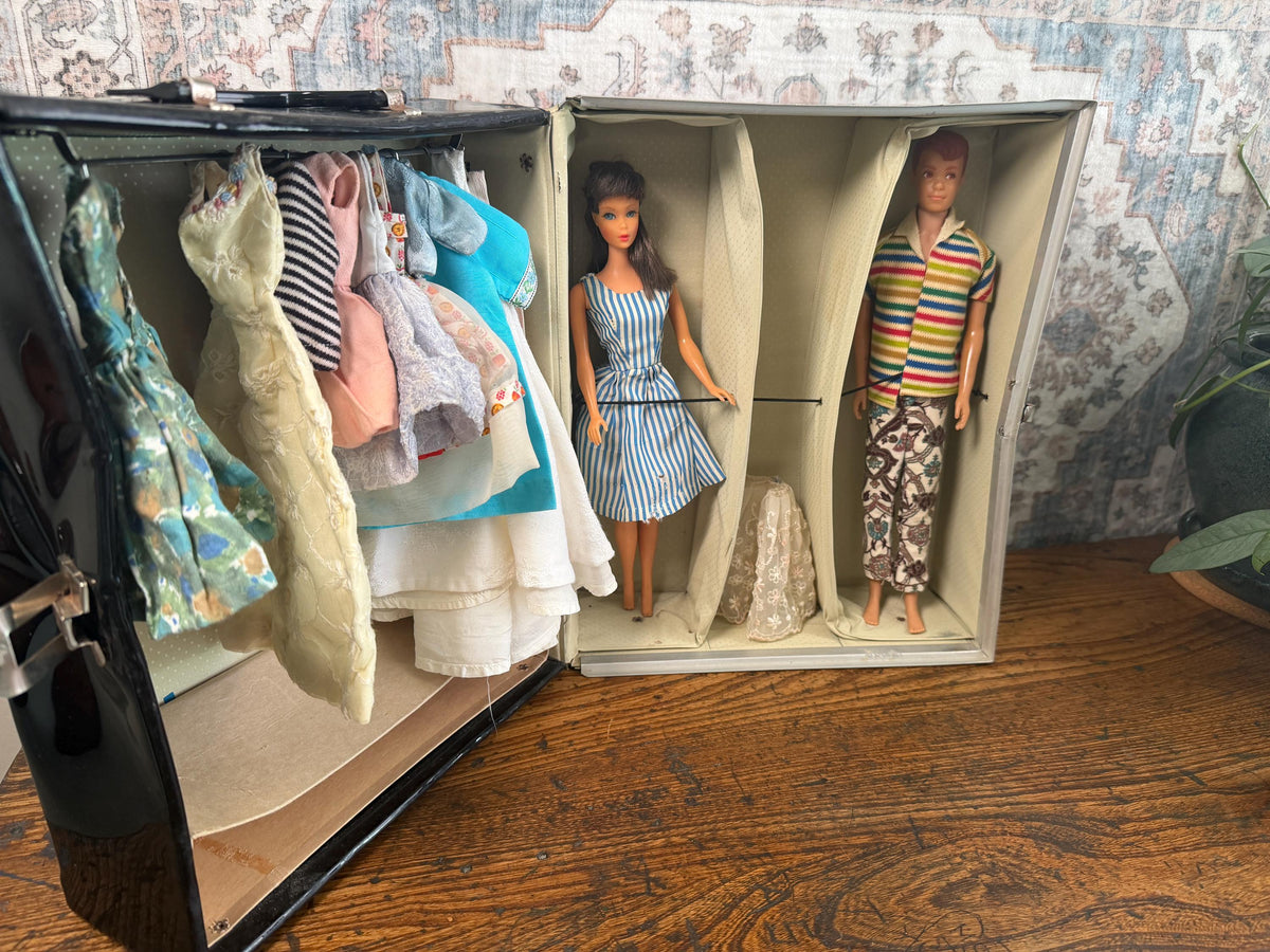 1960s Mattel Barbie and Allan Doll Pair with Case
