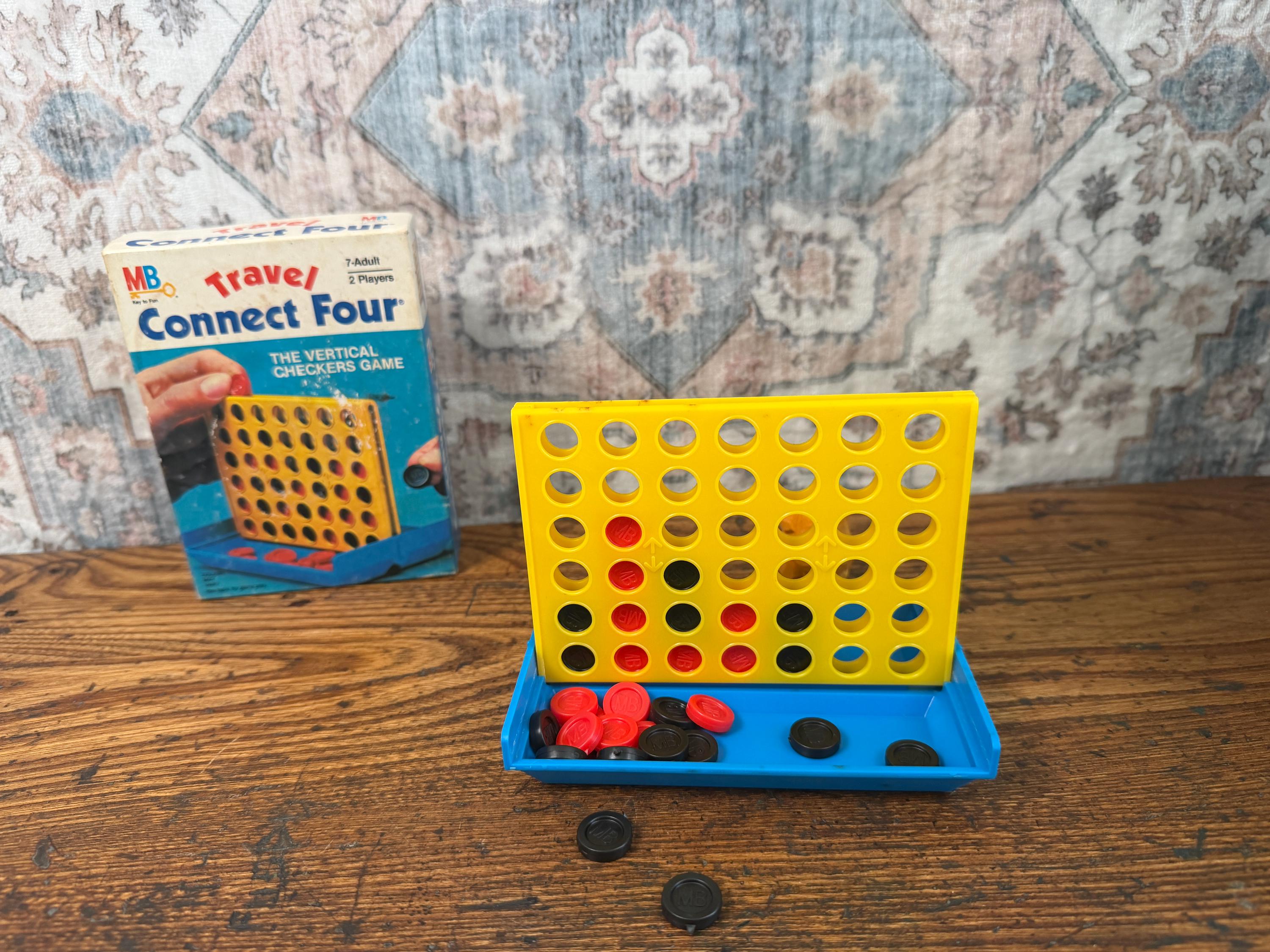 Vintage 1983 Milton Bradley Connect Four Game Complete Family Tabletop Toy