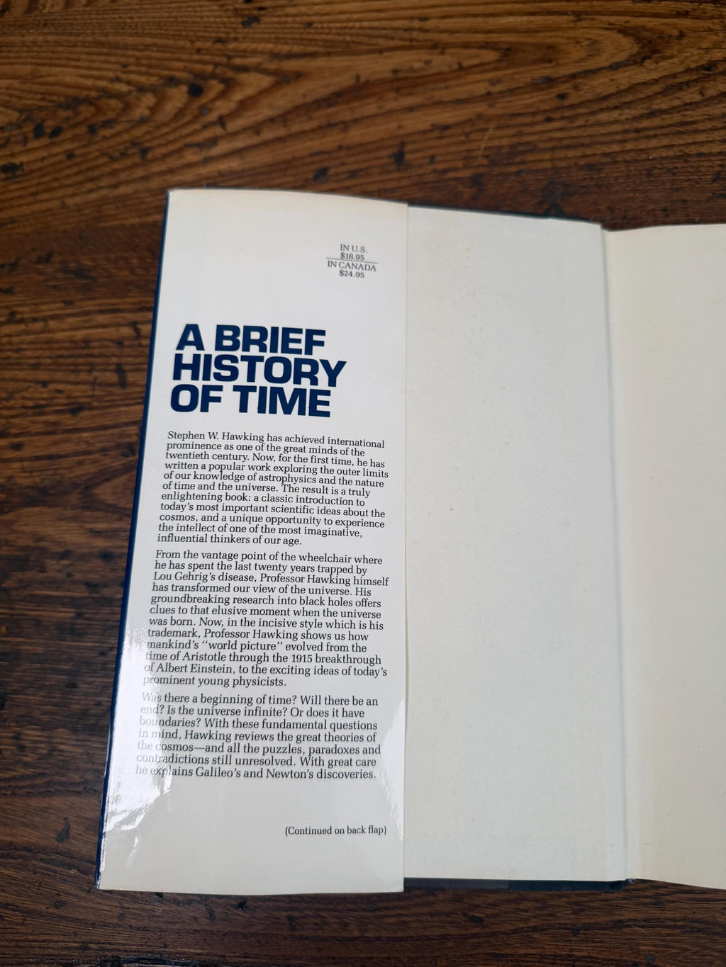 Vintage 1988 A Brief History of Time Stephen Hawking Bantam Hardcover