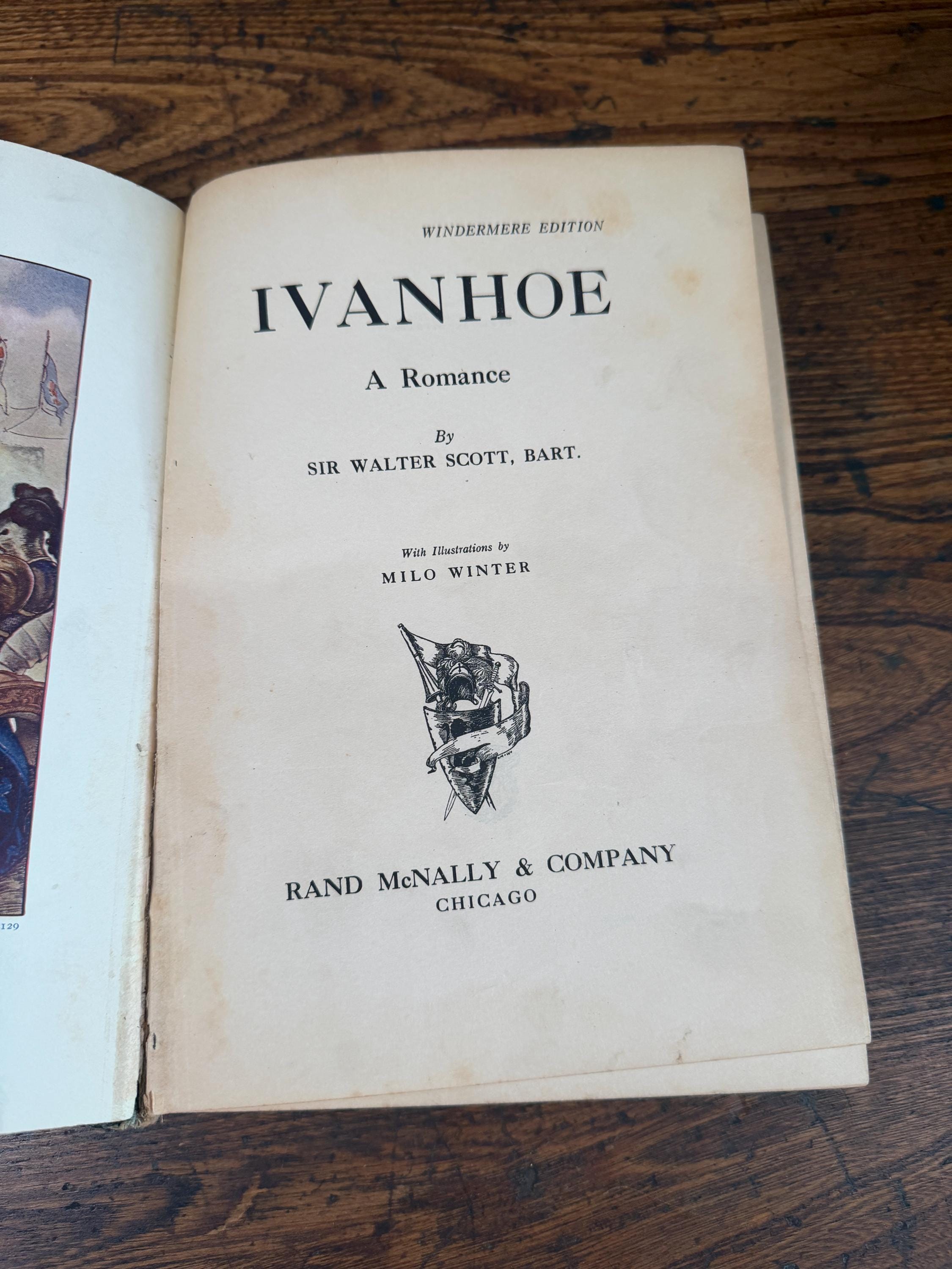 Vintage 1920s Illustrated Classics Set Kidnapped Gulliver's Travels Ivanhoe
