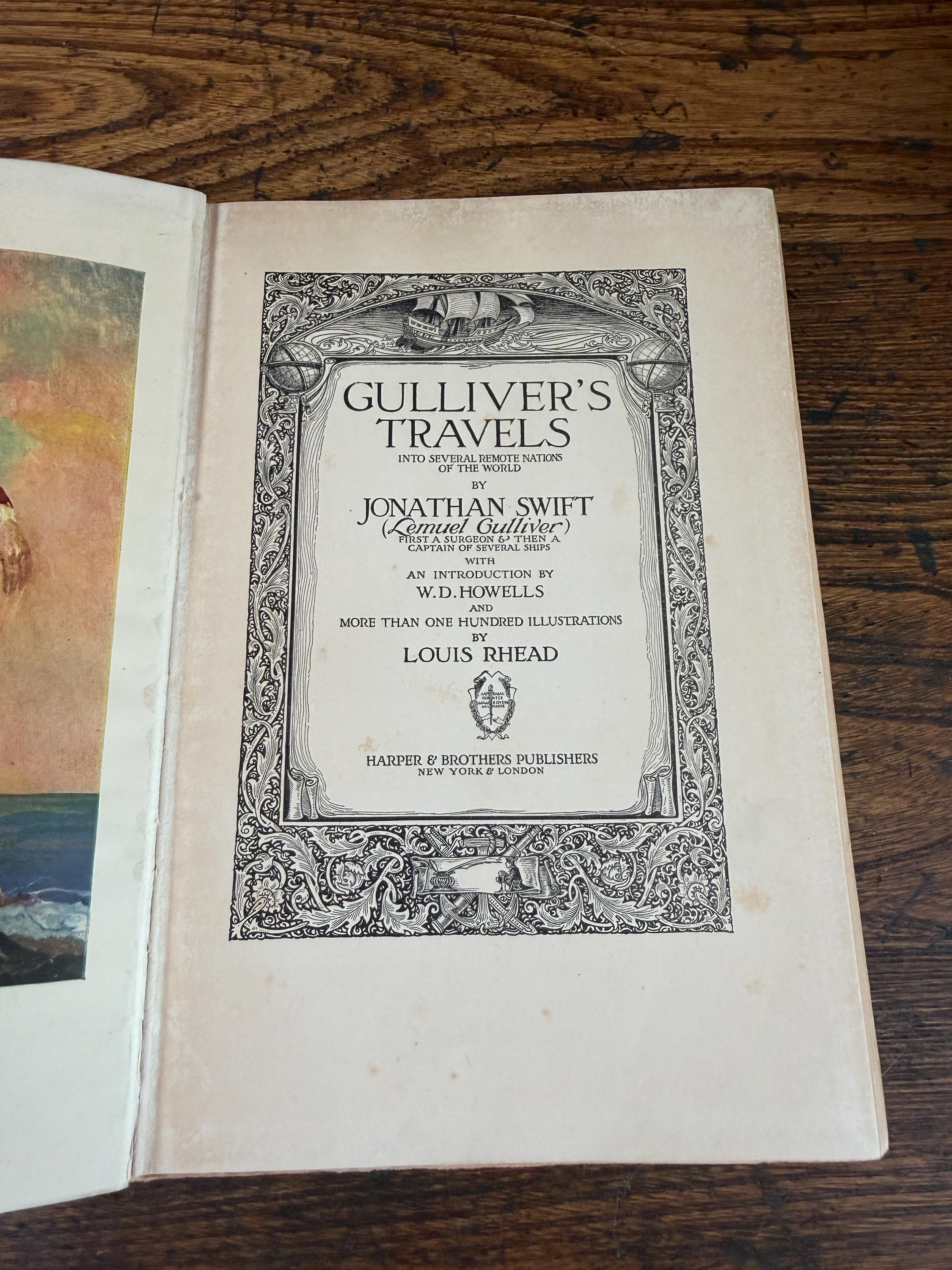 Vintage 1920s Illustrated Classics Set Kidnapped Gulliver's Travels Ivanhoe