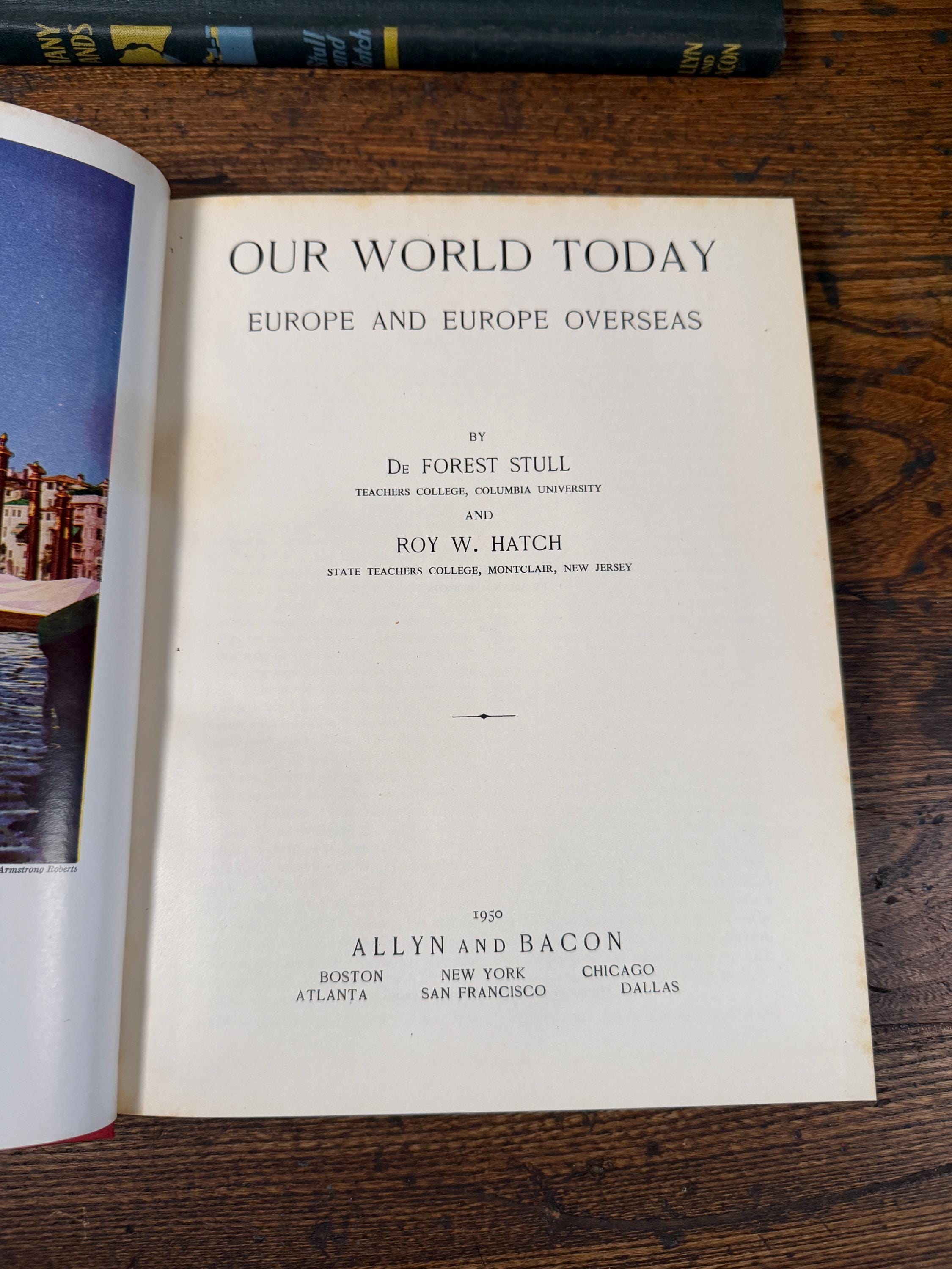 Vintage Our World Today Geography Book Set 1950 1952 Stull Hatch Allyn Bacon