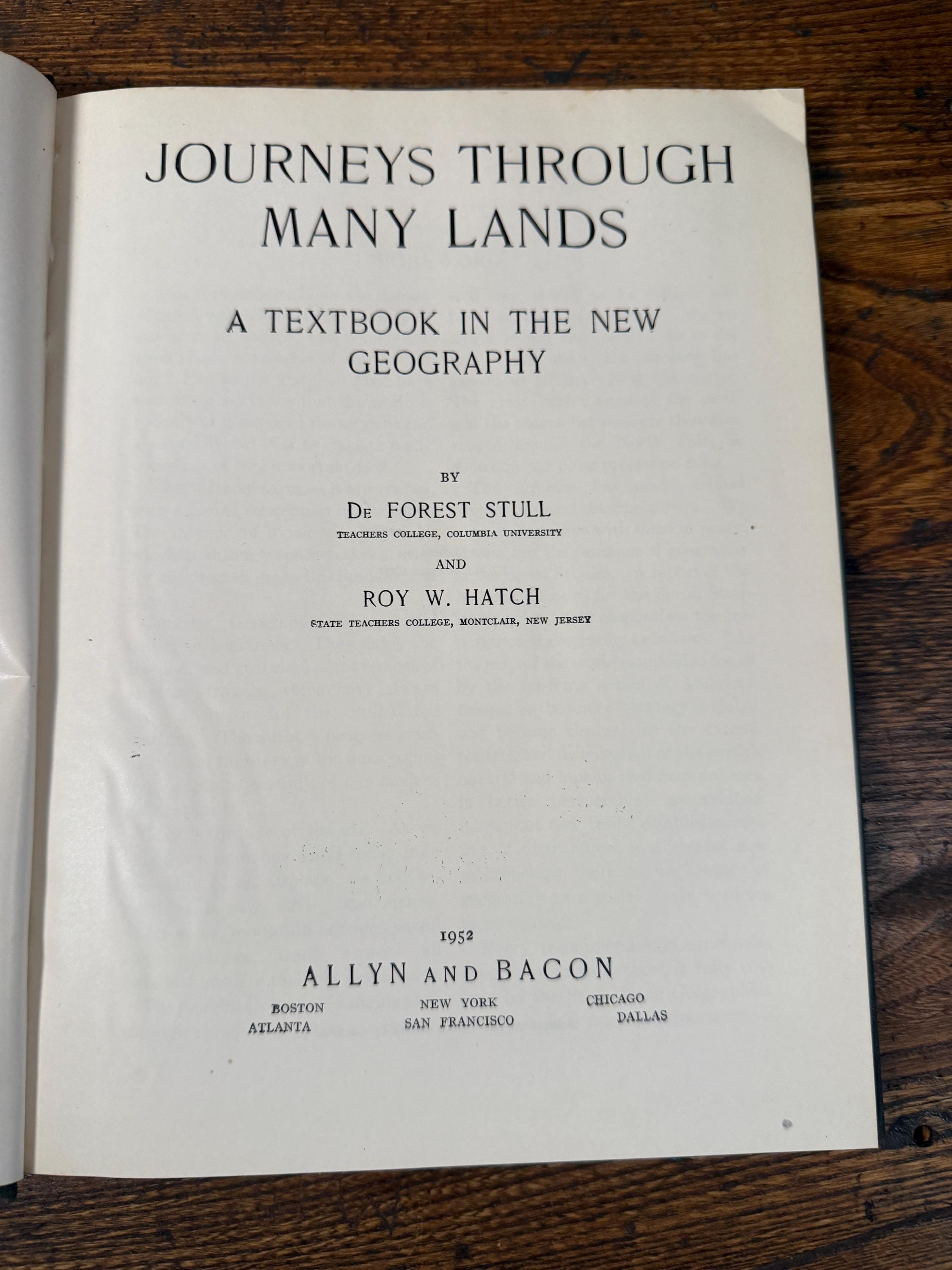 Vintage Our World Today Geography Book Set 1950 1952 Stull Hatch Allyn Bacon