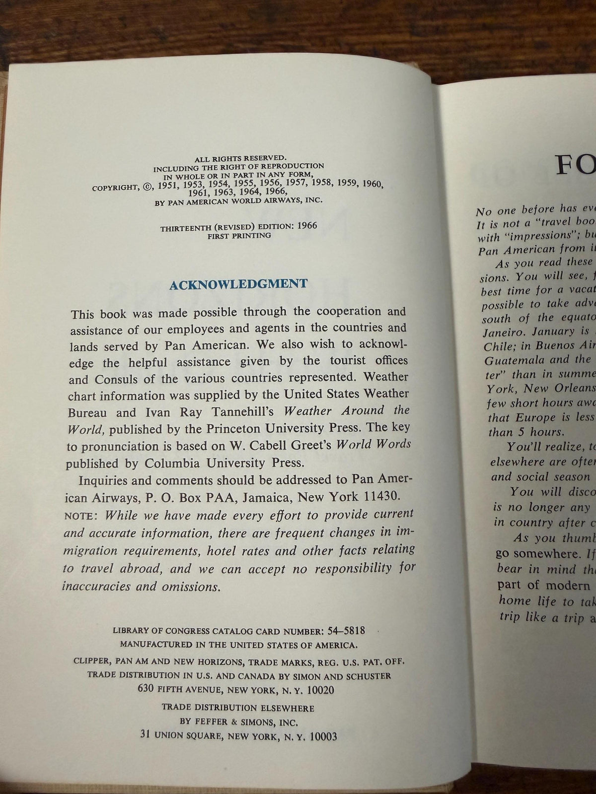 Pan Am New Horizons World Guide | 1966 Hardcover