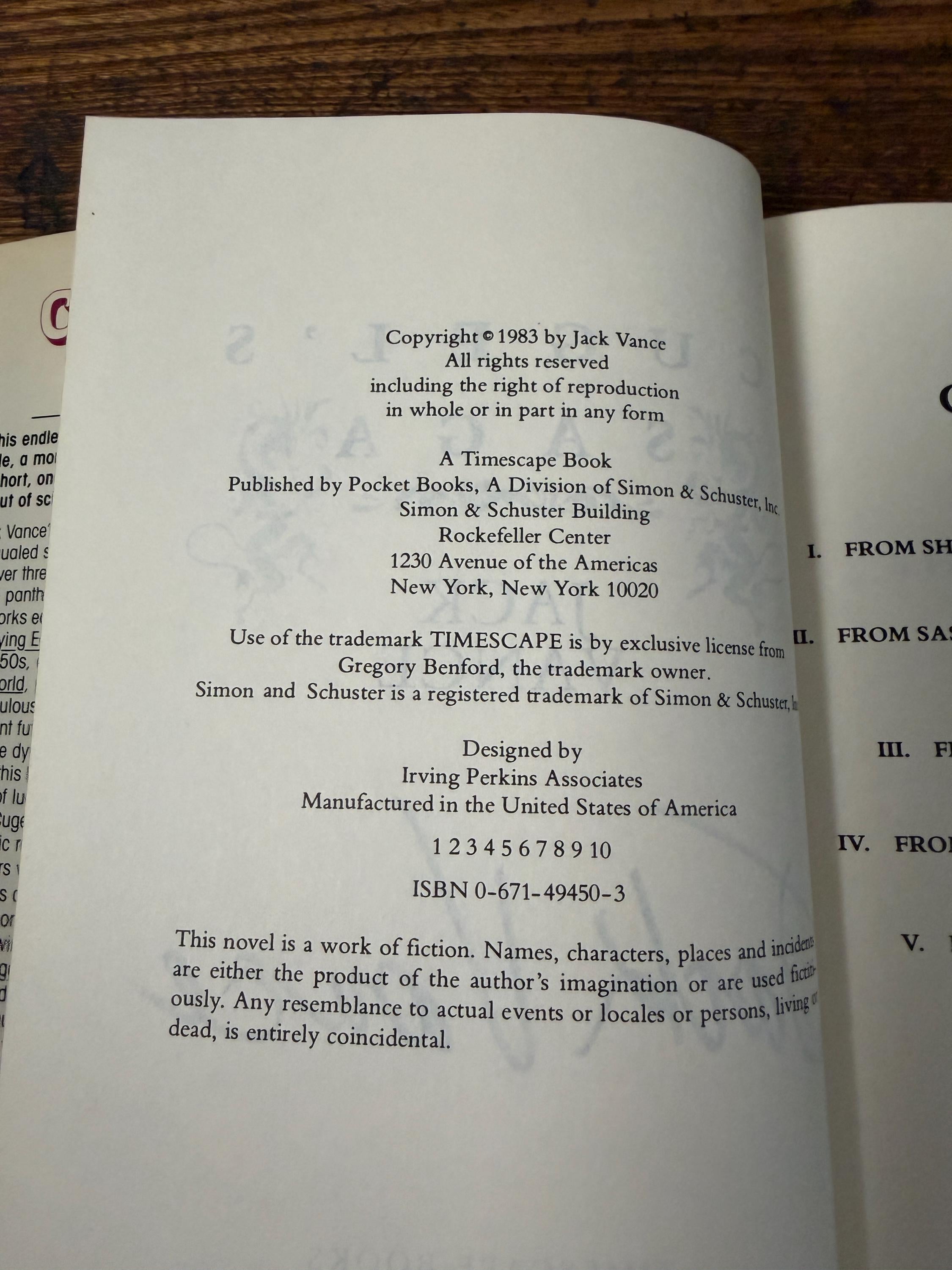 Signed 1983 Cugel's Saga Jack Vance Timescape Hardcover Fantasy Novel
