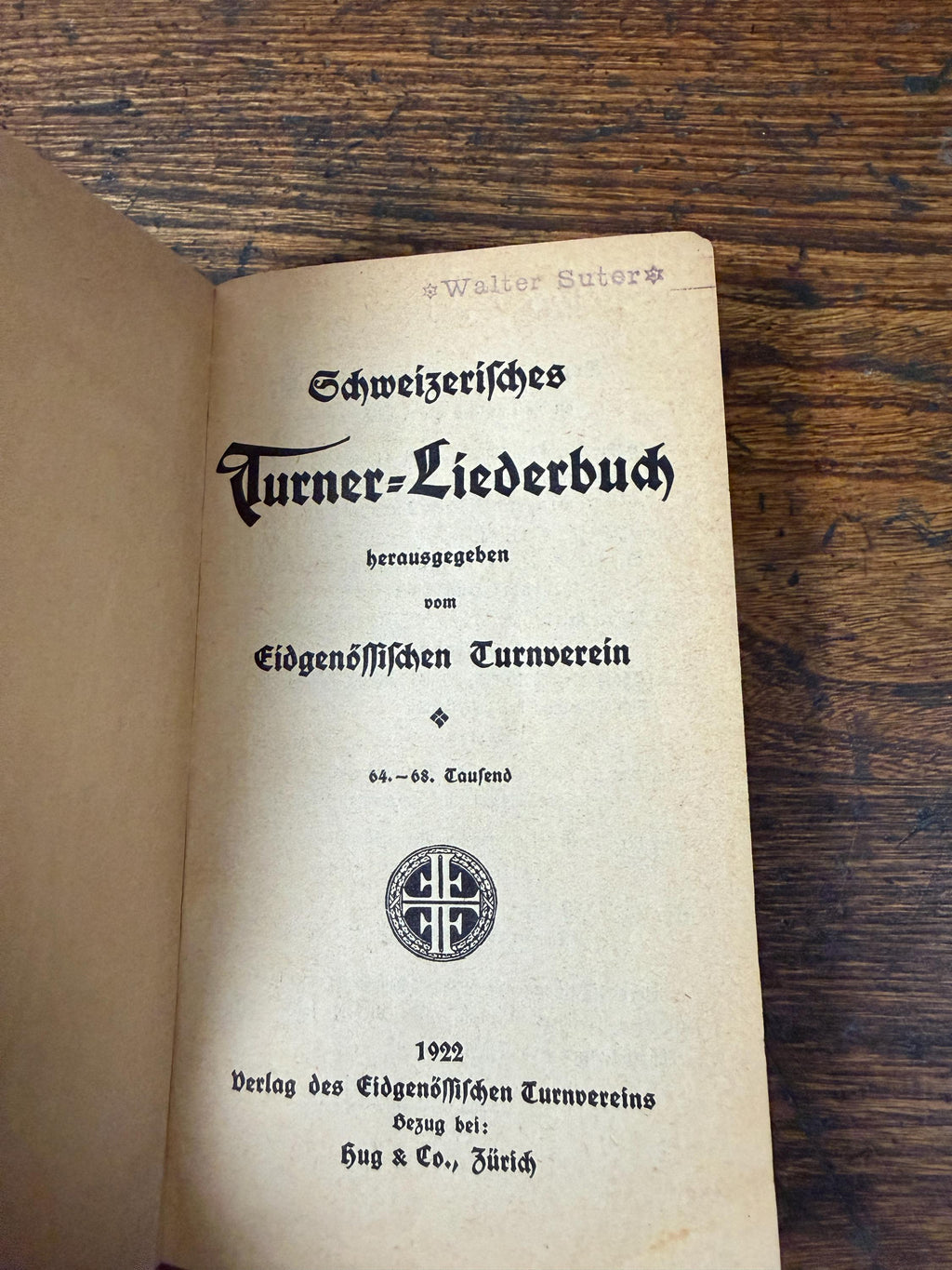 Antique 1922 Swiss Gymnastics Federation Songbook Paperback Music Book