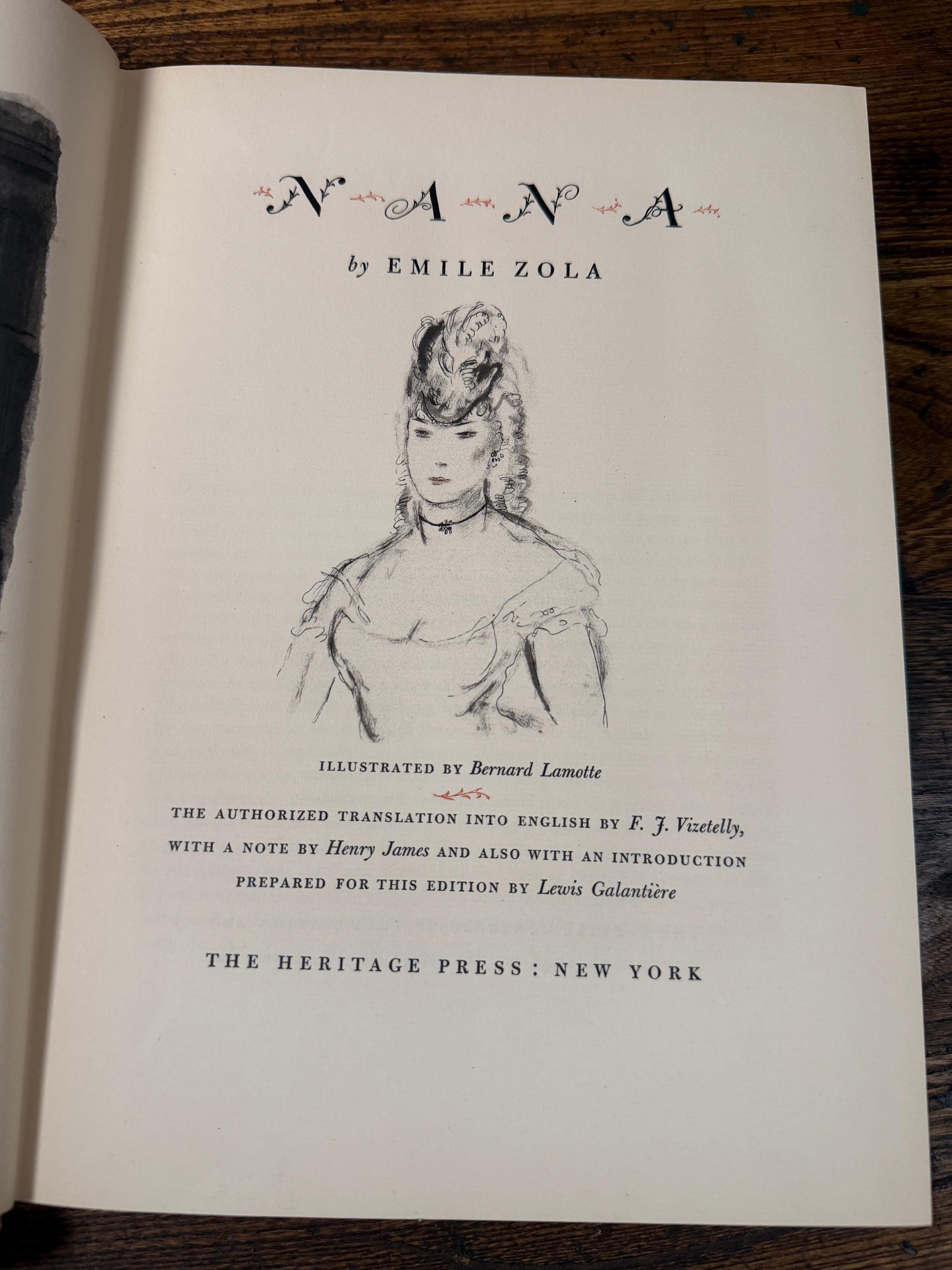 Vintage 1948 Nana by Émile Zola Heritage Press Hardcover with Slipcase