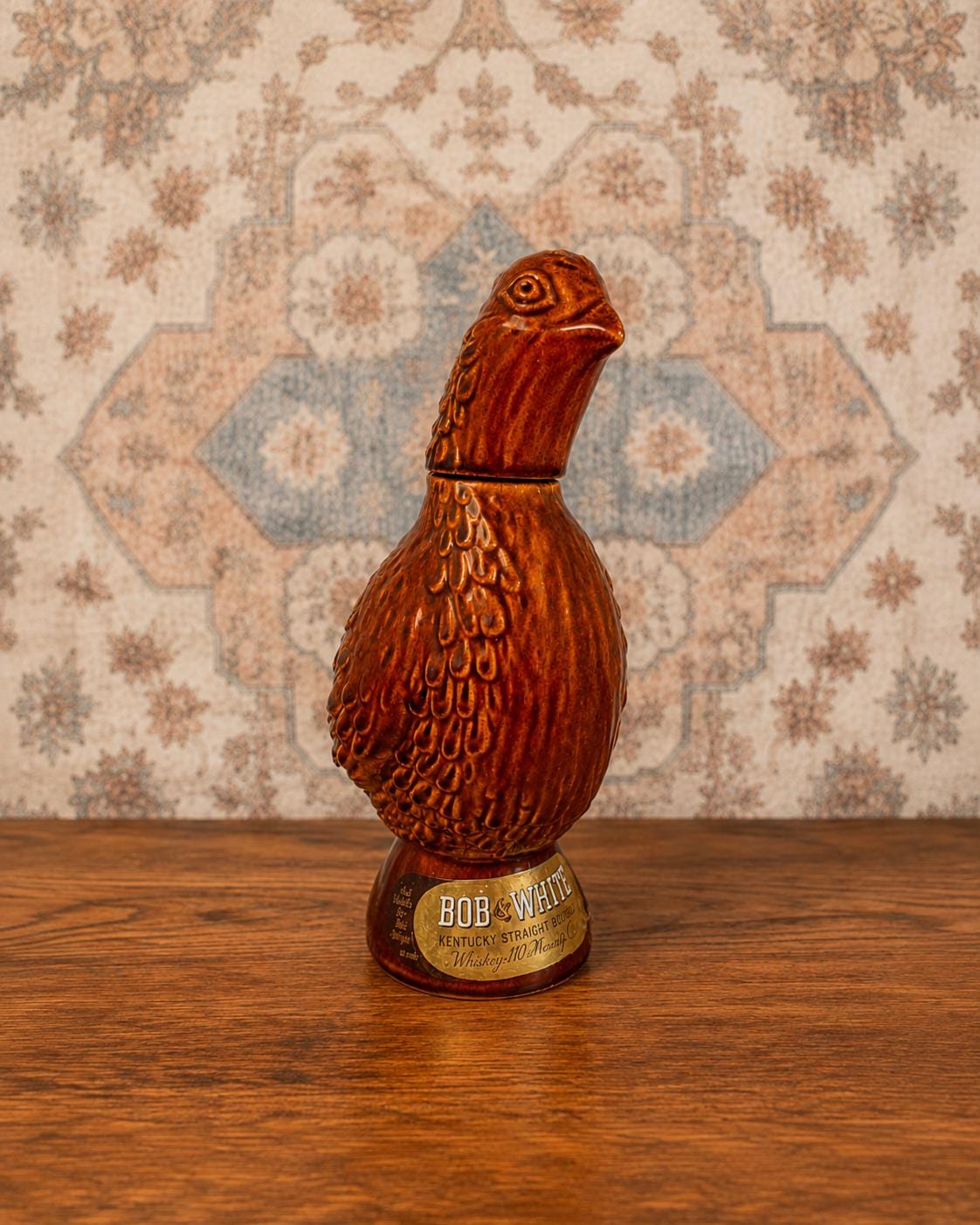 Bob White Kentucky Straight Bourbon Whiskey Ceramic Liquor Bottle 1968