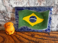 Brasil Flag Glass Decorative Plate