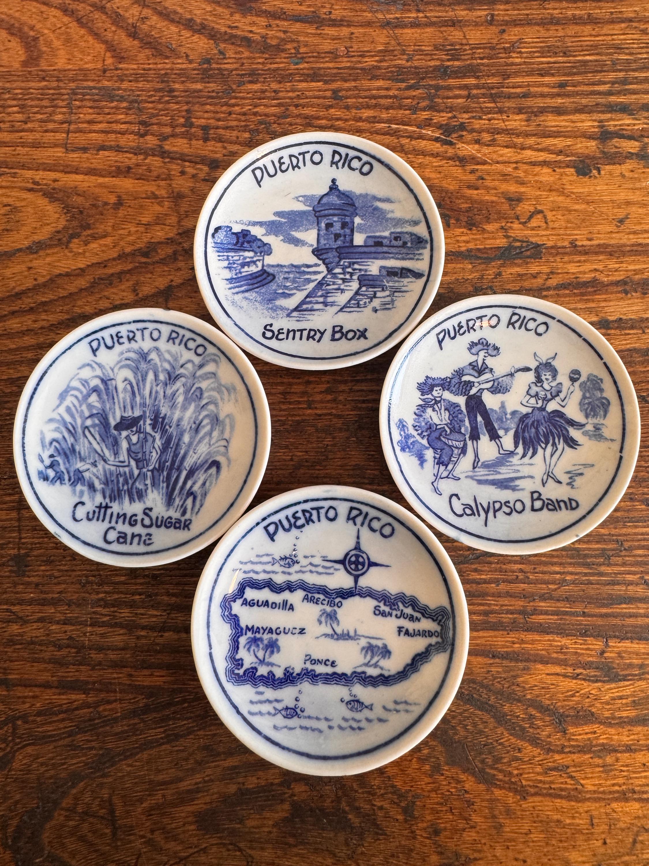 Set of 4 Puerto Rico Souvenir Plates