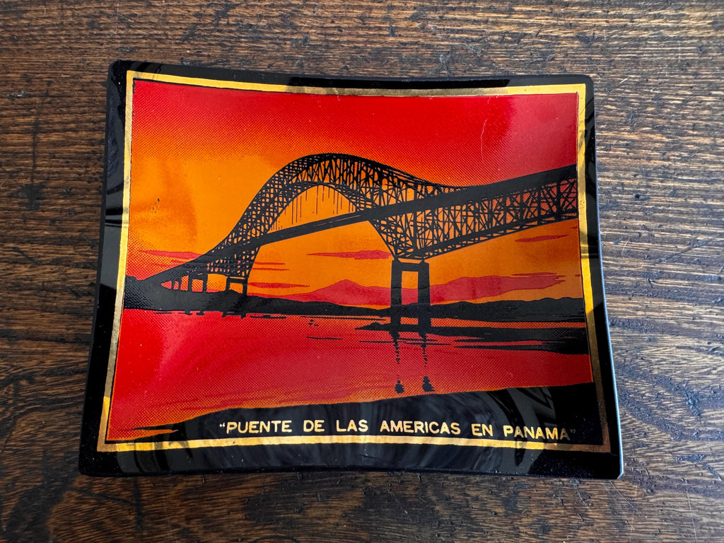 Set of 3 Scenic Glass Plates from Panama and Puerto Rico