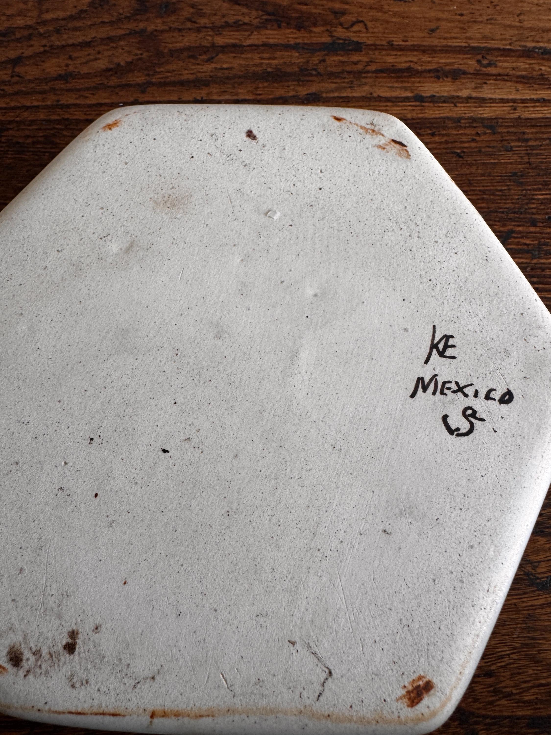 Hand-Painted Mexican Ceramic Bird Tray by Ken Edwards