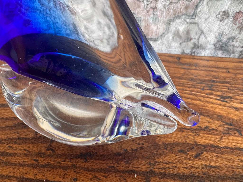 Hand Blown Glass Sailboat in Murano Style