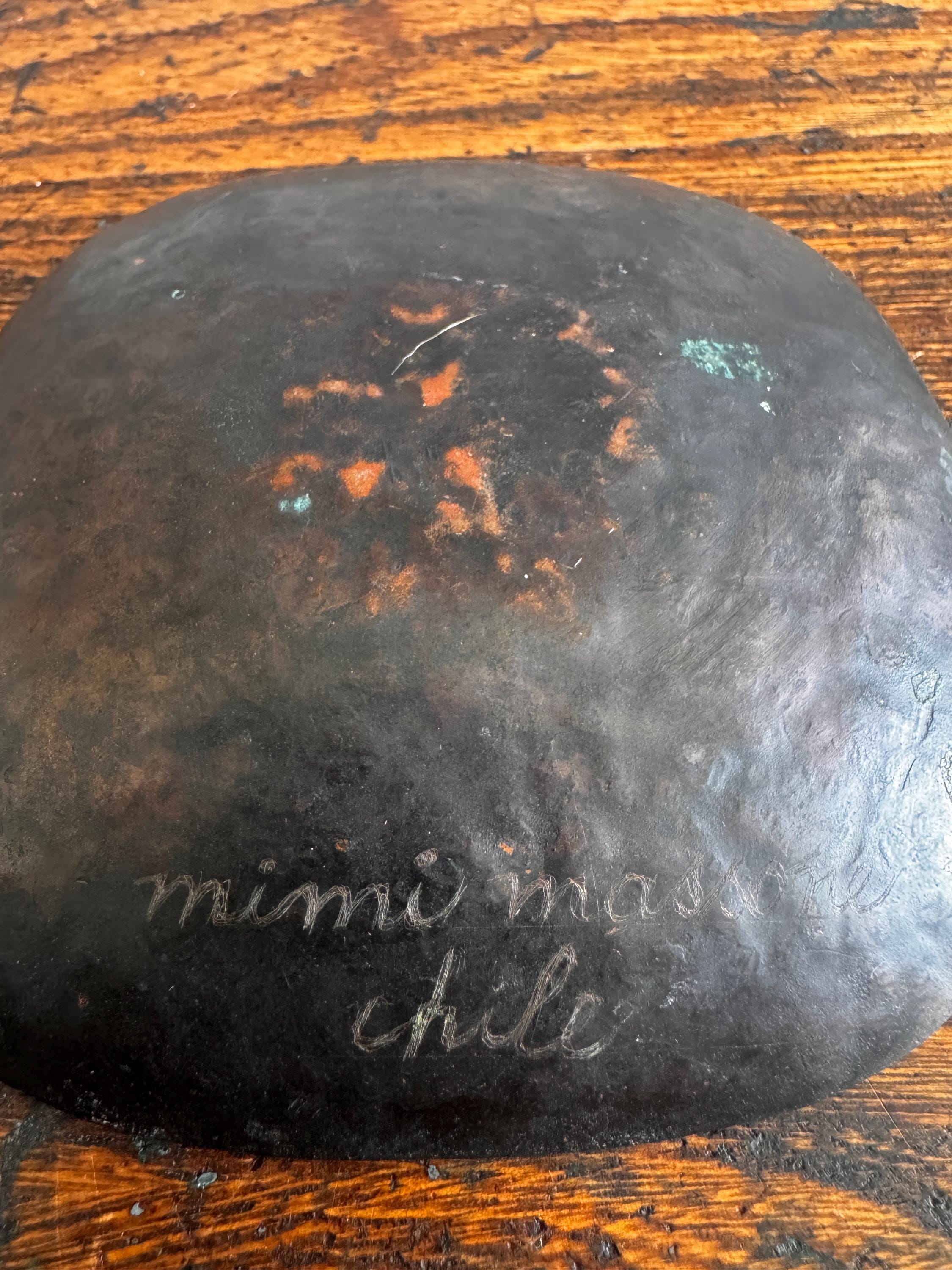 Enameled Copper Aztec Plate by Mimi Massone, Chile