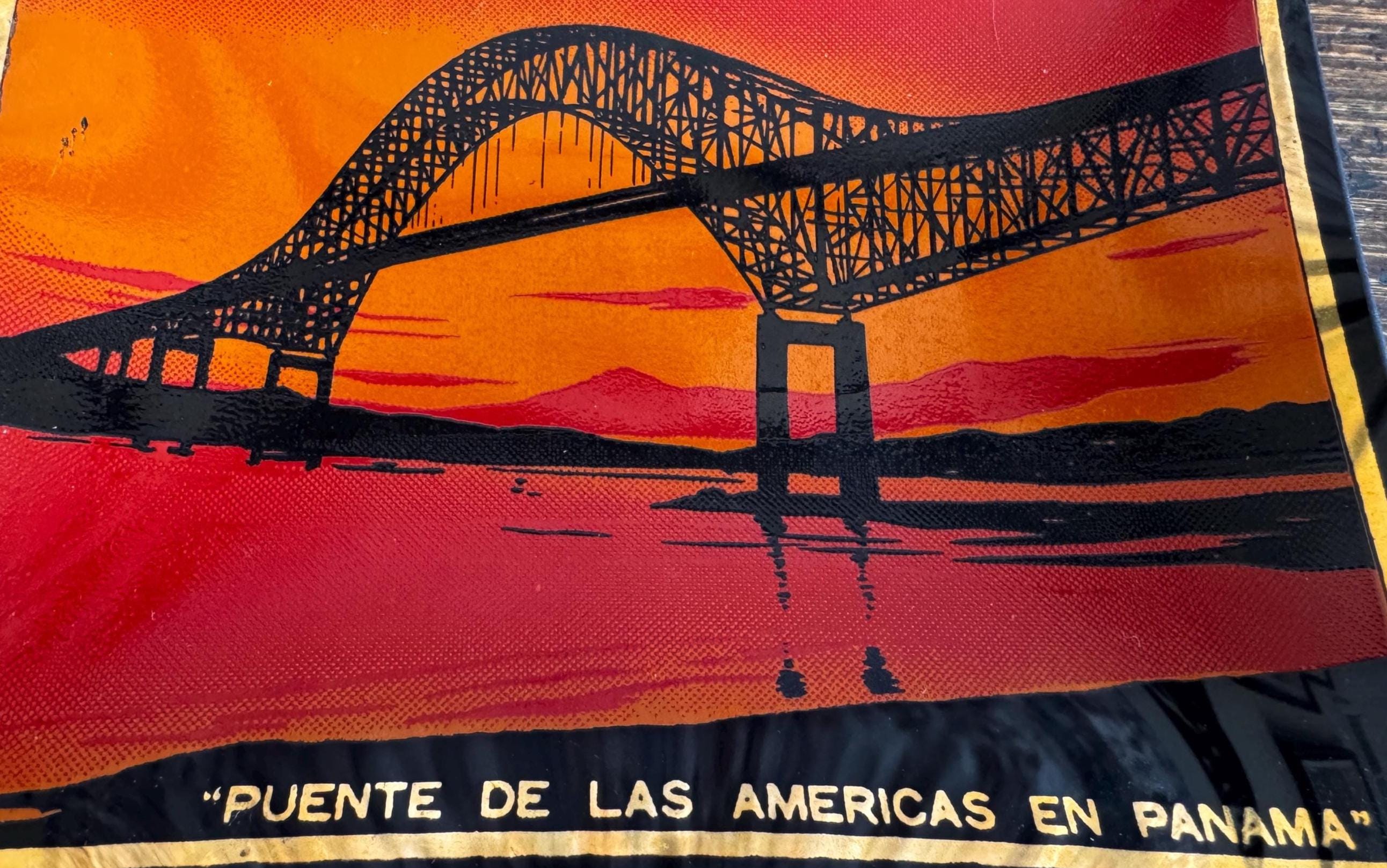 Set of 3 Scenic Glass Plates from Panama and Puerto Rico