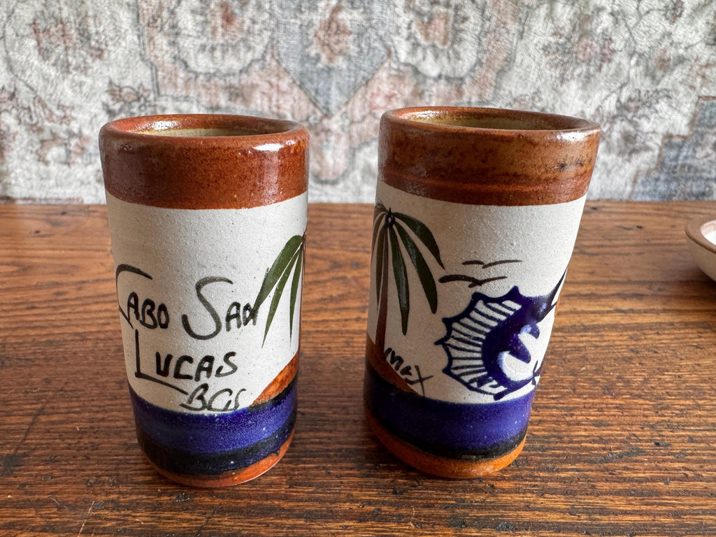 Cabo San Lucas Hand-Painted Plate and Tumbler Set