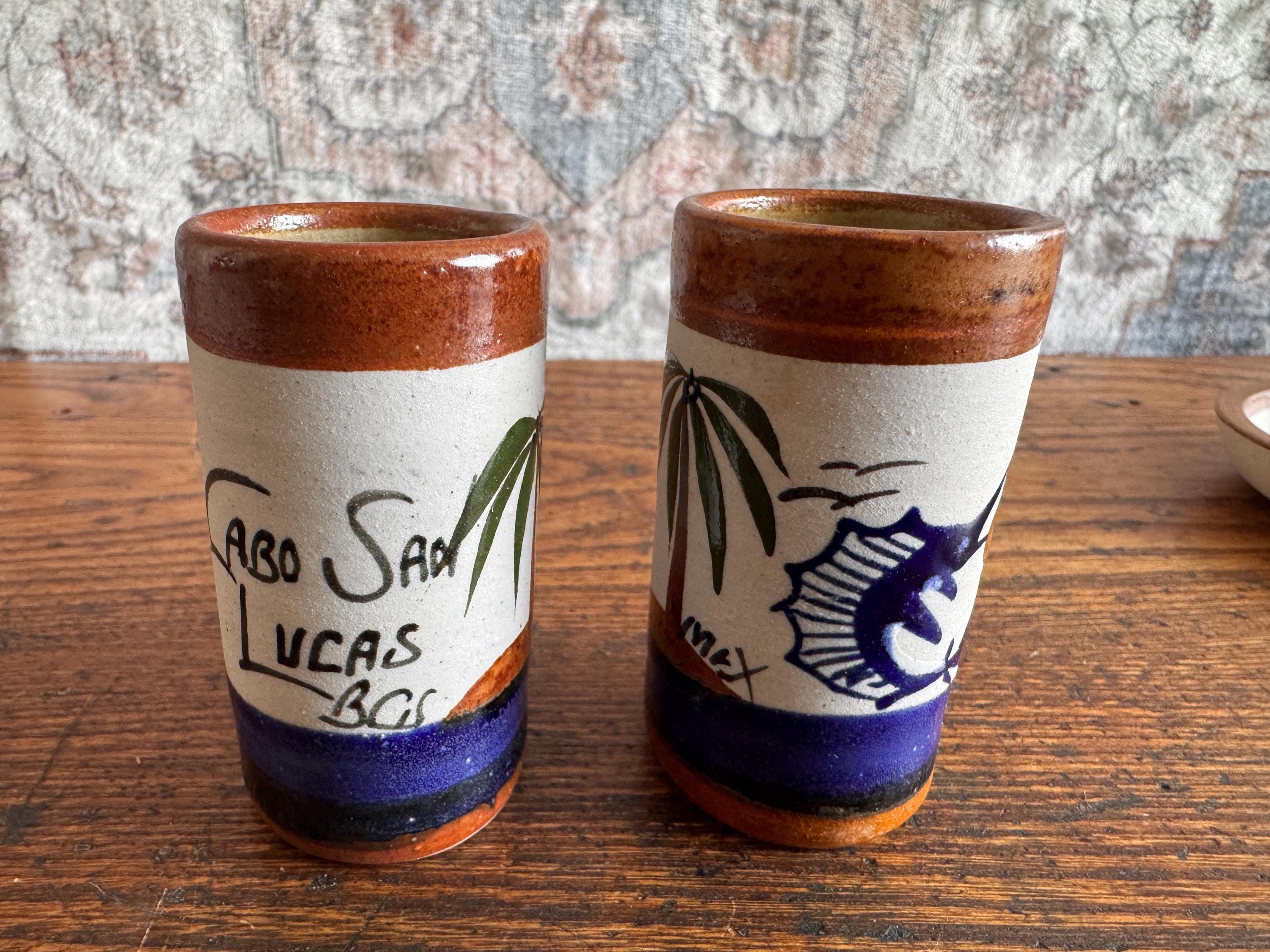 Cabo San Lucas Hand-Painted Plate and Tumbler Set