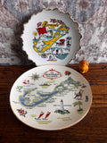 Bermuda Islands Decorative Plate Set with Vintage Map and Illustrations