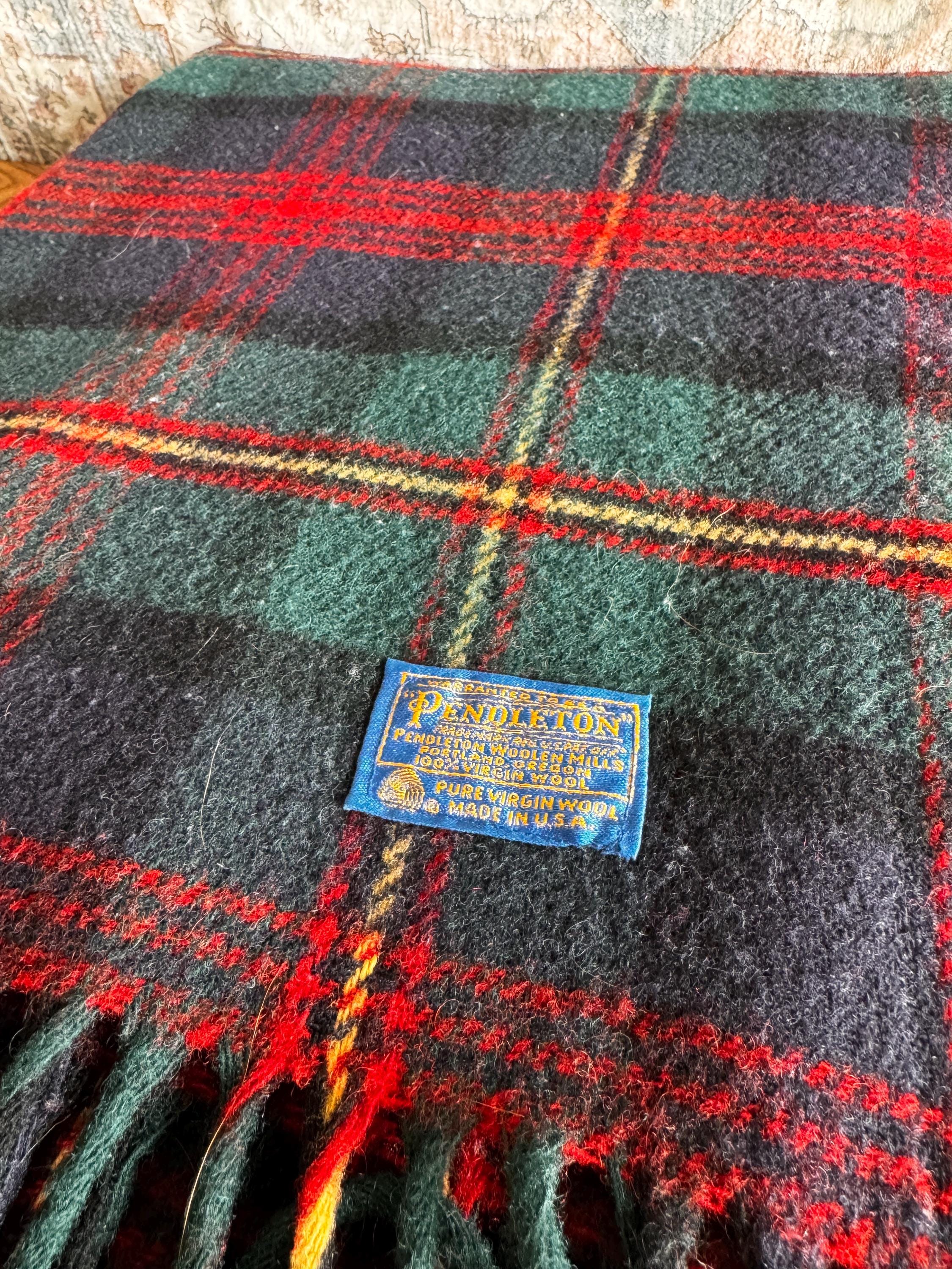 Pendleton 1970s Tartan Wool Blanket