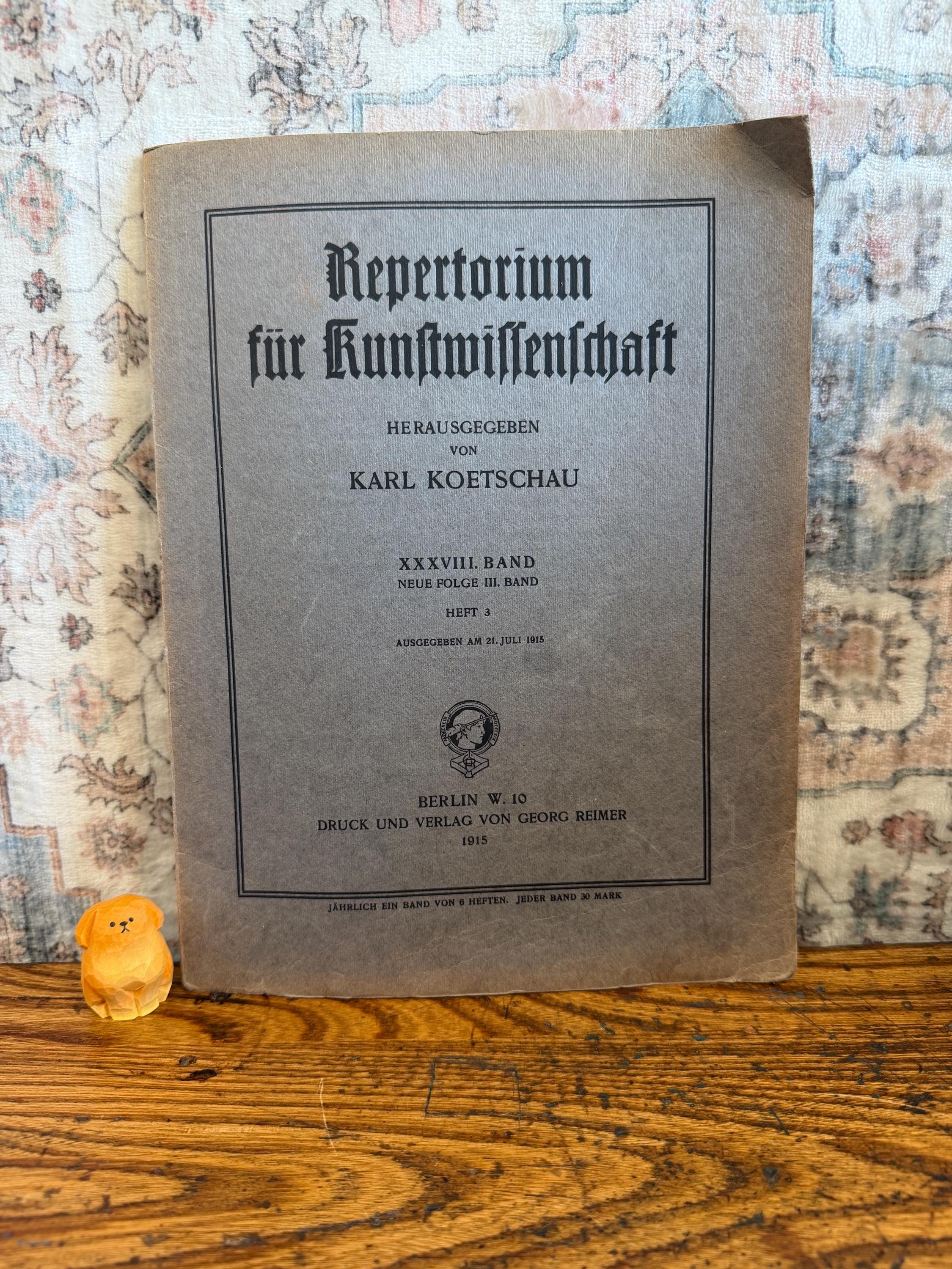Repertorium für Kunstwissenschaft by Karl Koetschau | 1913 Paperback