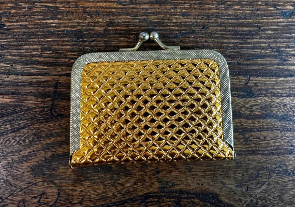 Mini Sewing Kit in Gold Quilted Clutch Case