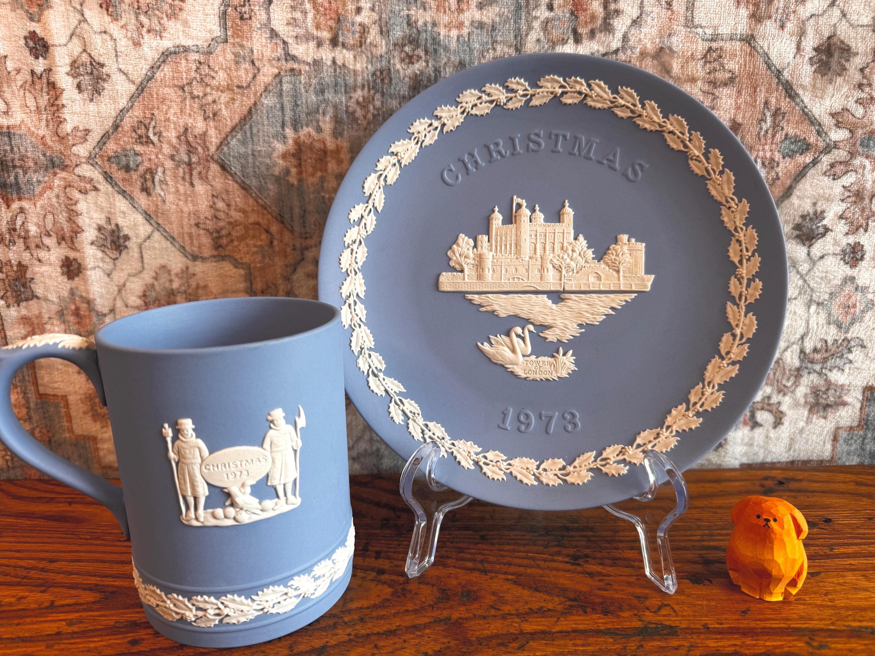 Wedgwood Jasperware Christmas 1973 Mug and Plate