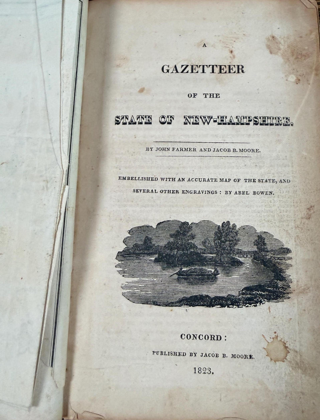 A Gazetteer of the State of New-Hampshire by John Farmer and Jacob B. Moore | 1823 Hardcover