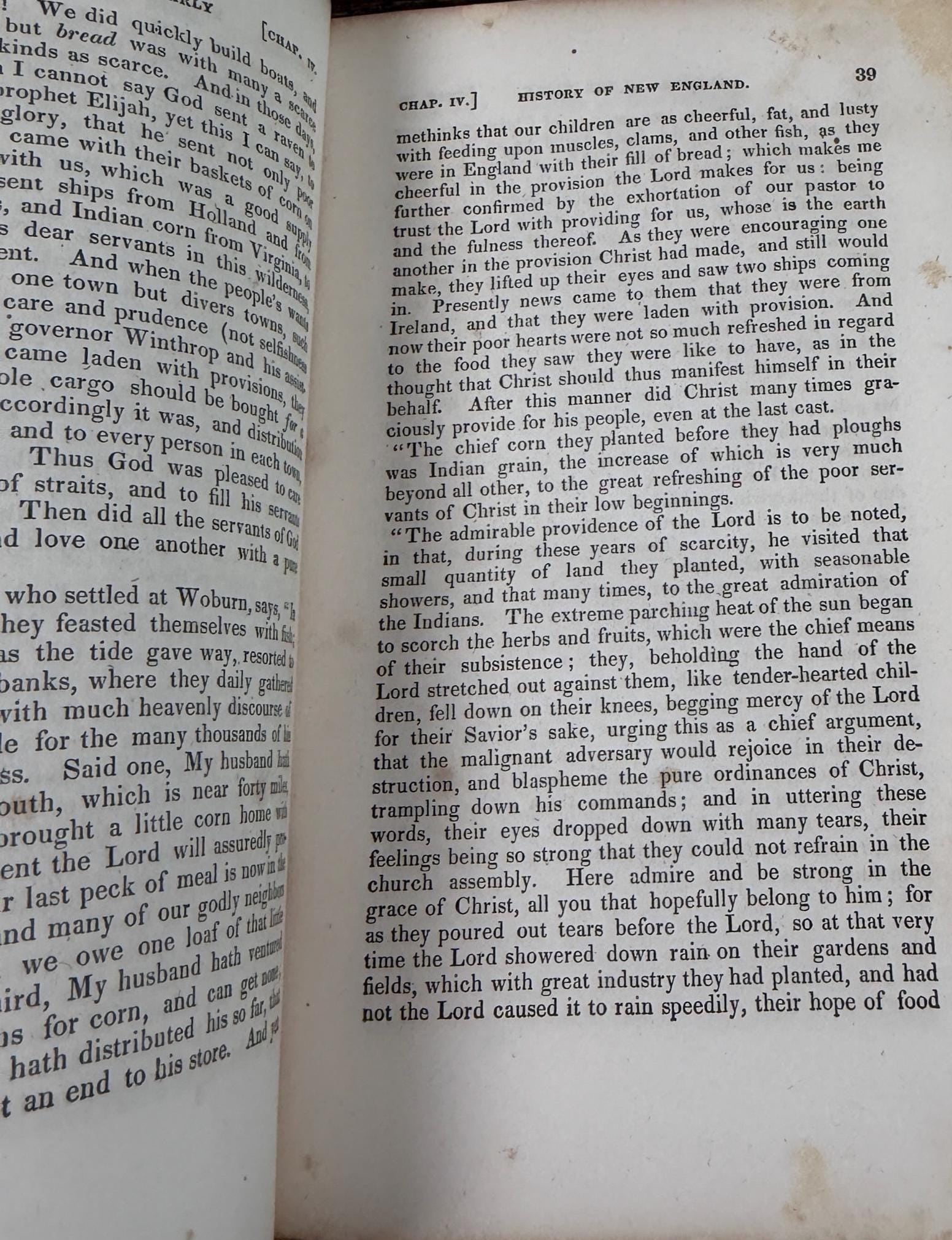 The Early History of New England by Rev. Henry White | 1841 Hardcover Book