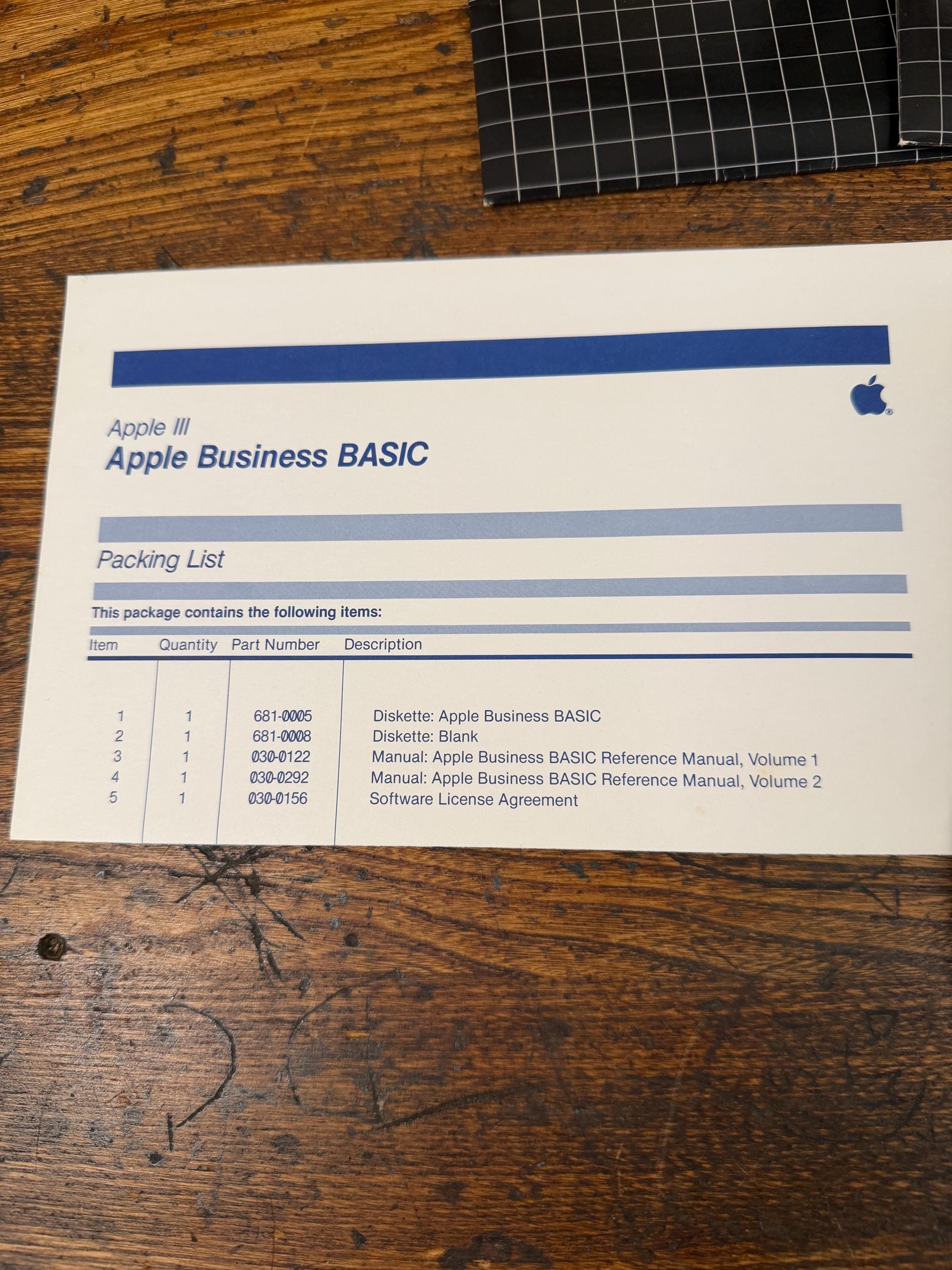 Apple Business BASIC Reference Manual and Diskware for Apple III
