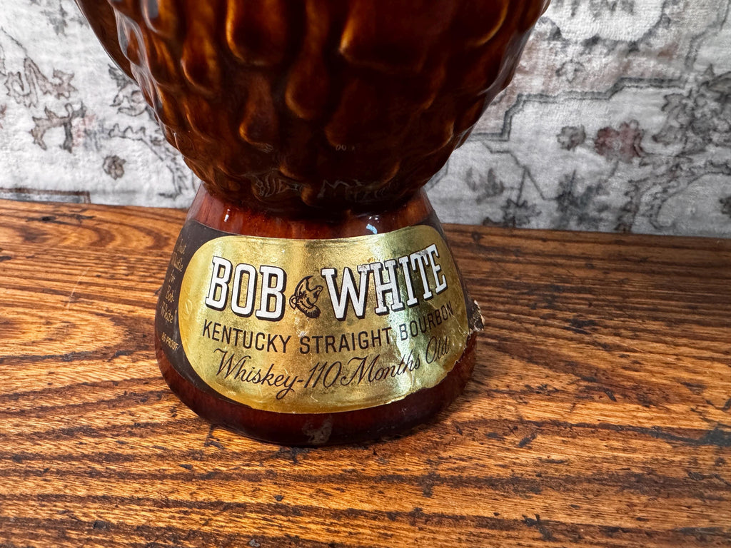 Bob White Kentucky Straight Bourbon Whiskey Ceramic Liquor Bottle 1968