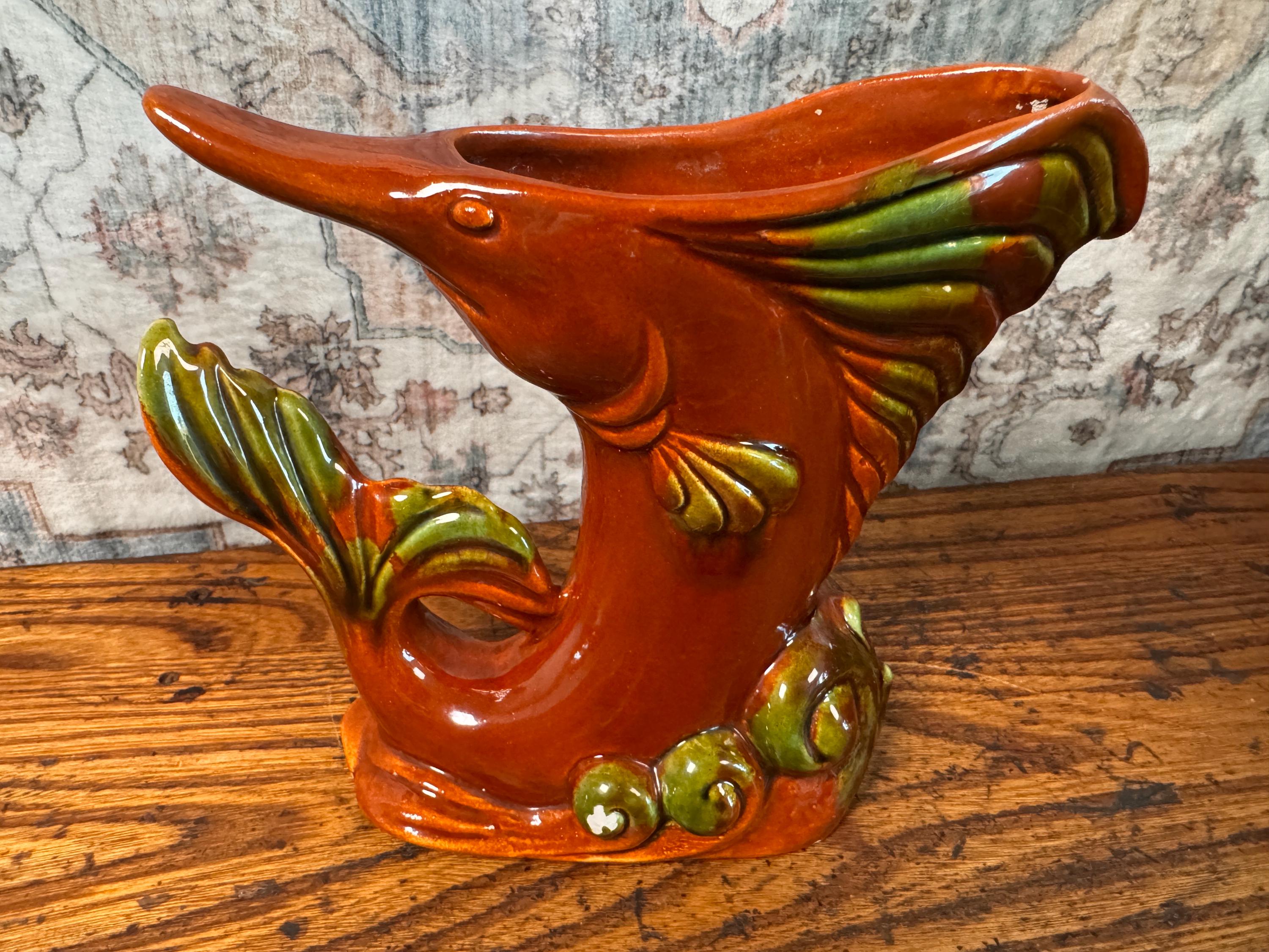 Vintage Royal Haeger Ceramic Fish Figurine Vase
