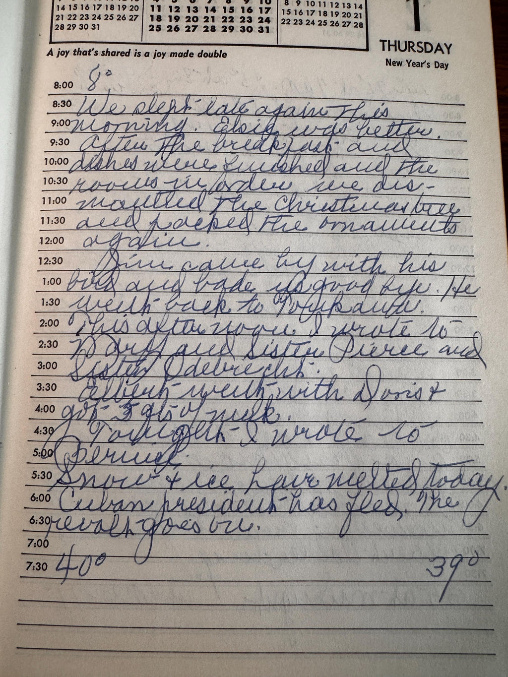 Dailyguide The Silent Secretary 1959 Diary - Oklahoma Woman's Handwritten Entries