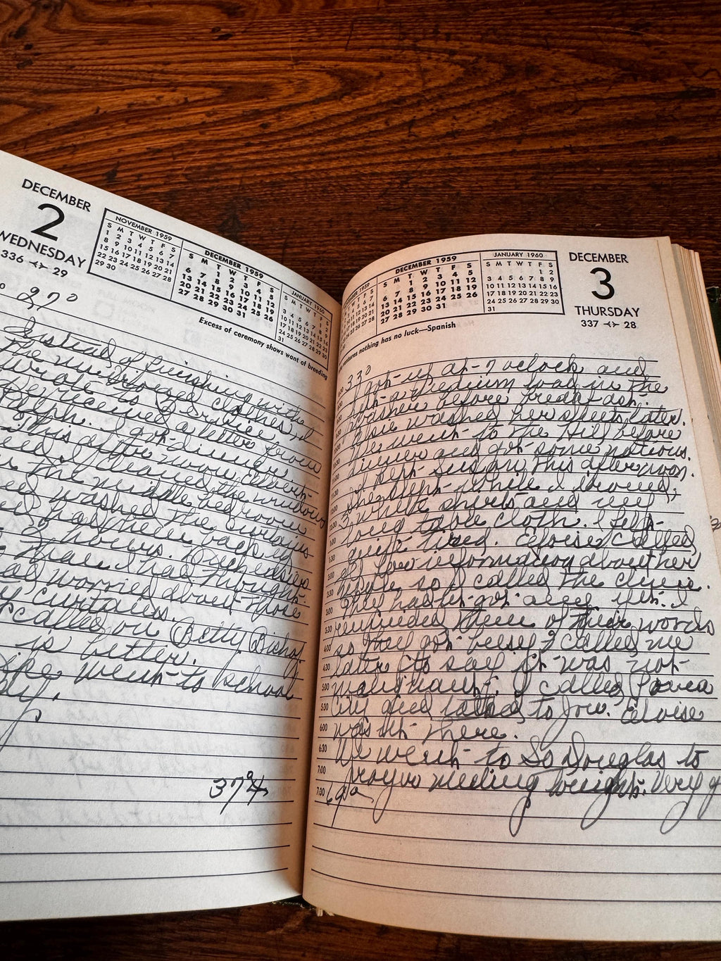 Dailyguide The Silent Secretary 1959 Diary - Oklahoma Woman's Handwritten Entries