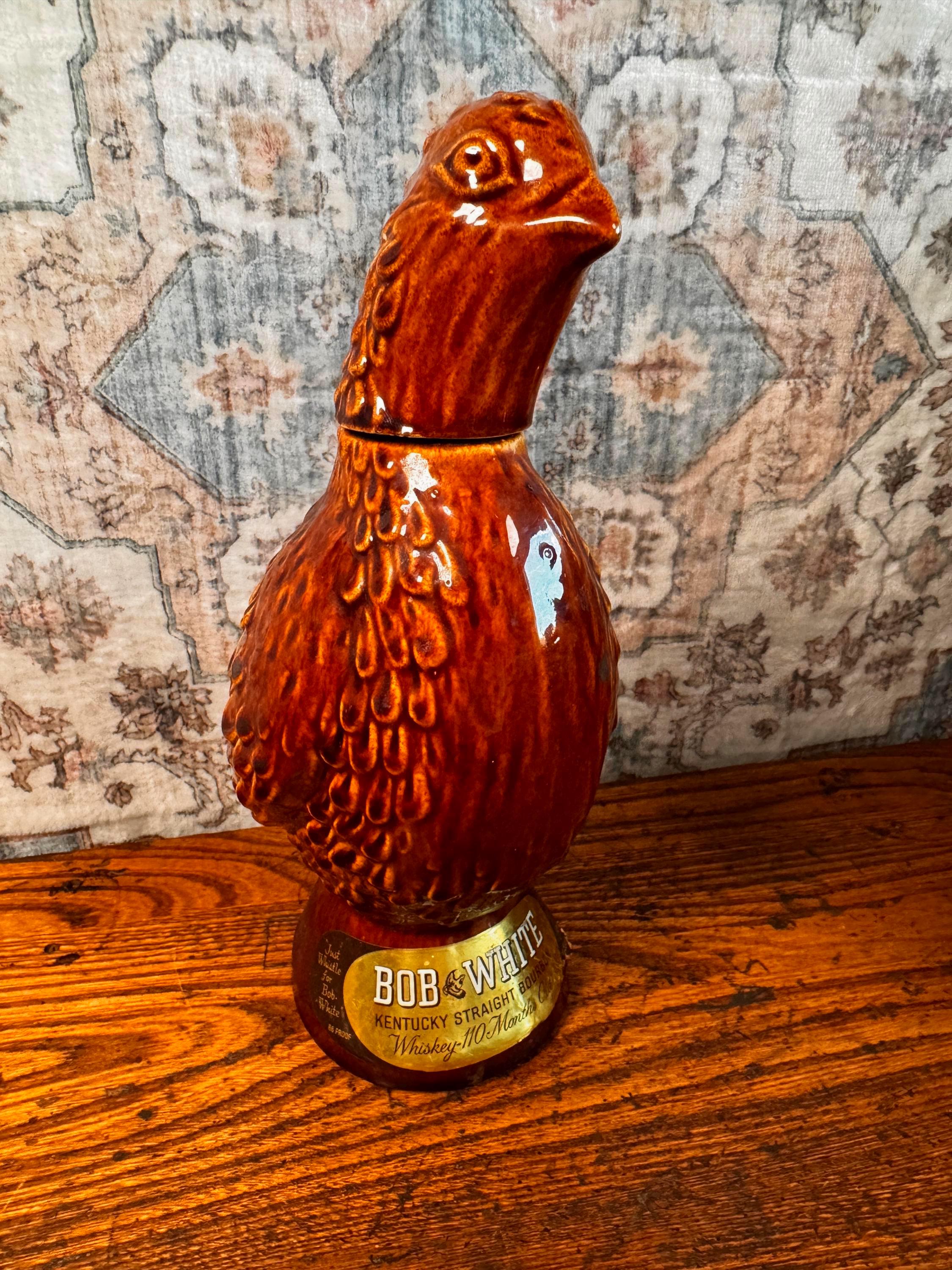 Bob White Kentucky Straight Bourbon Whiskey Ceramic Liquor Bottle 1968