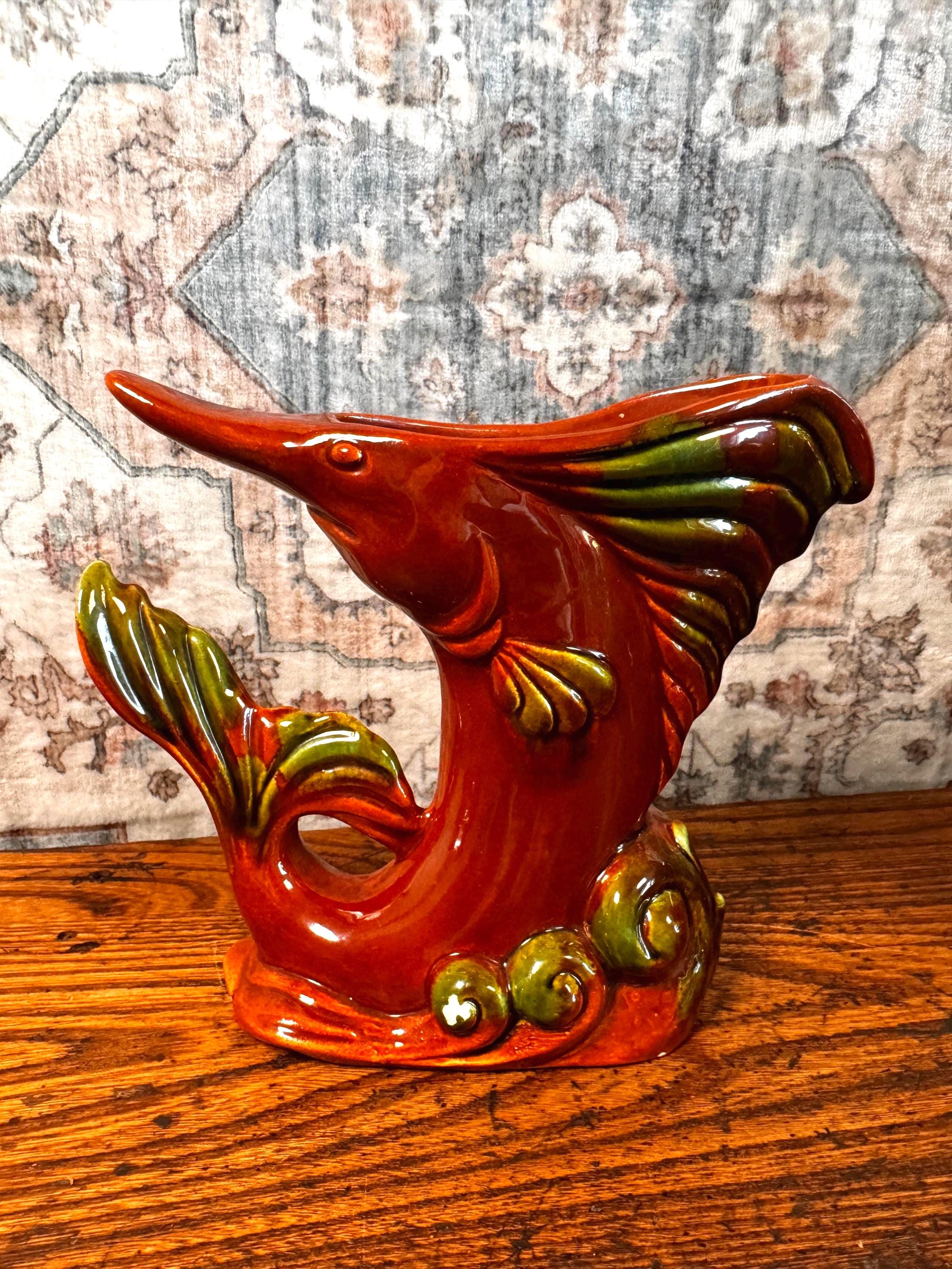 Vintage Royal Haeger Ceramic Fish Figurine Vase